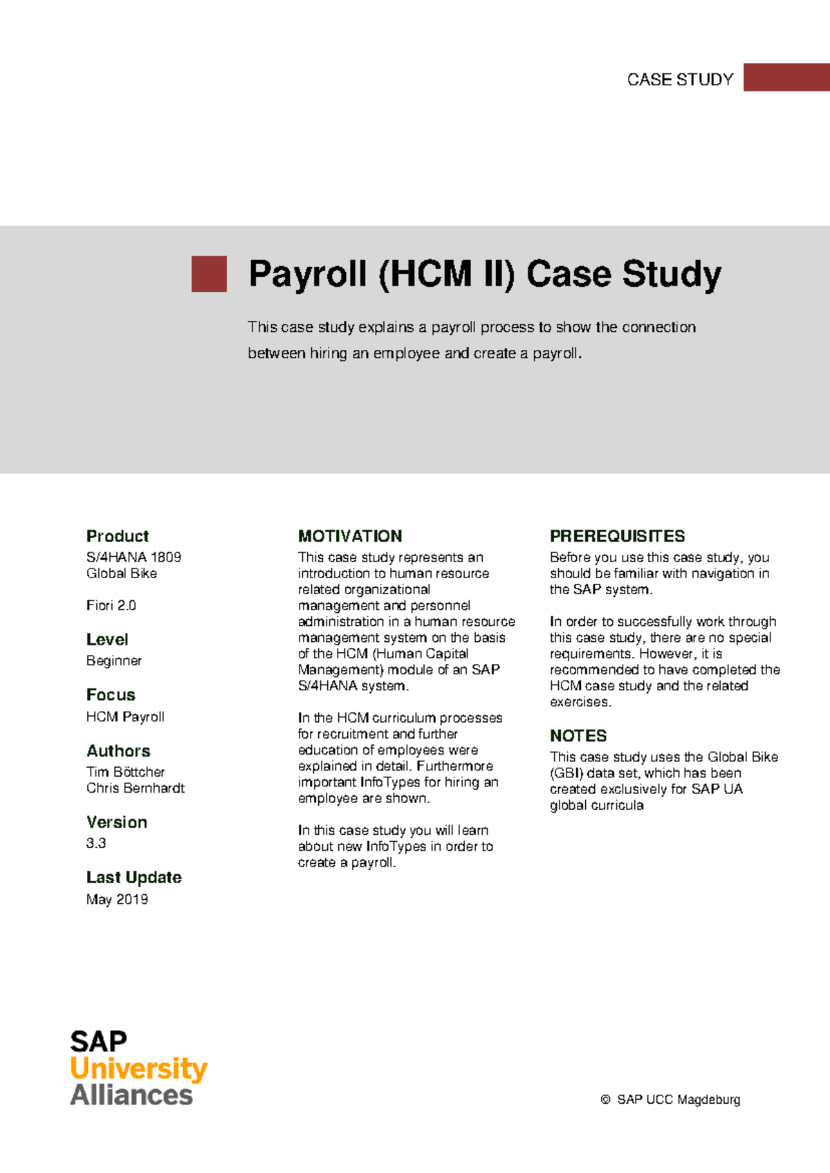 CASE STUDY HCM II: Payroll Process Overview and Simulation Guide - Studocu