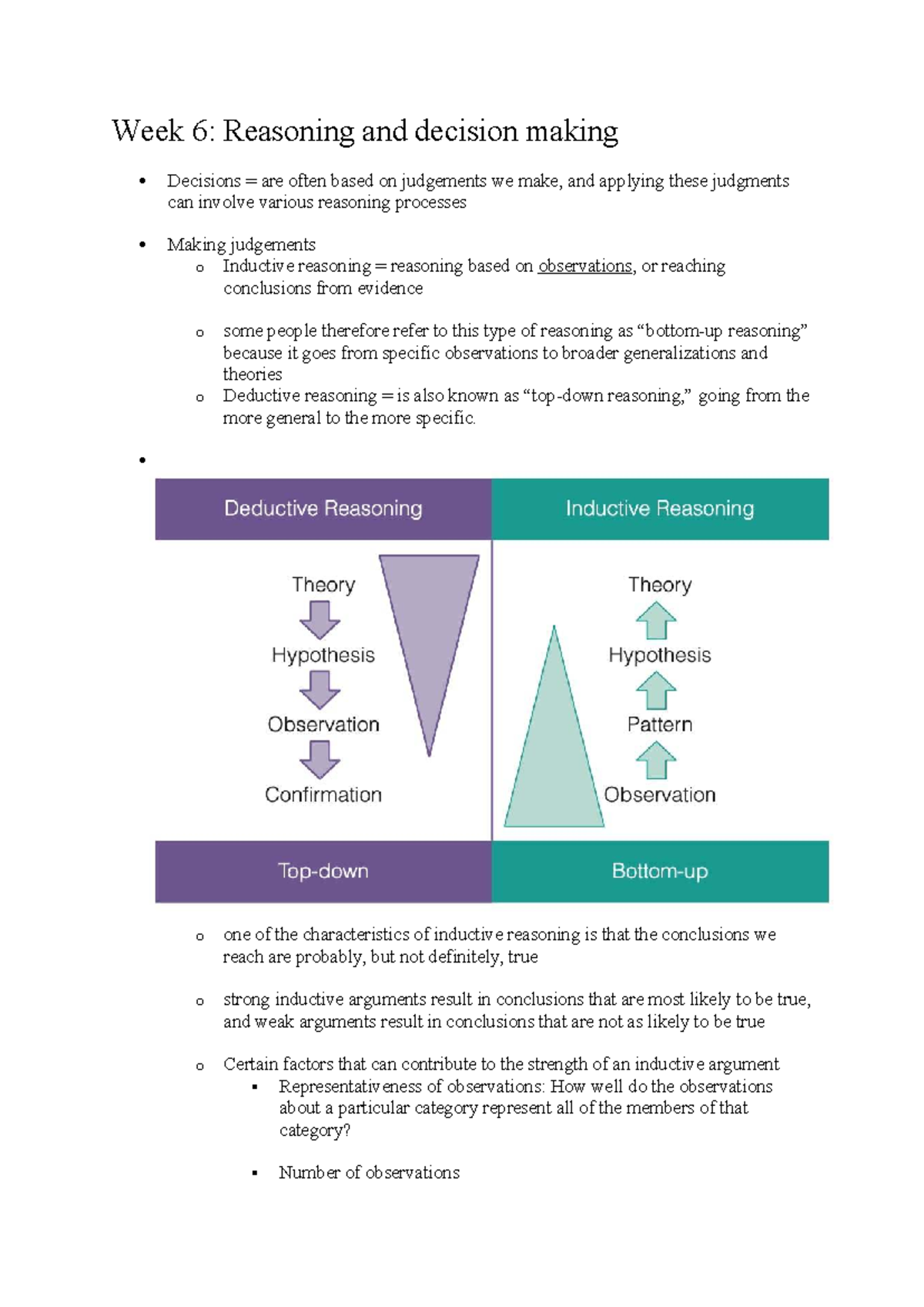 Week 6: Reasoning & Decision Making - PBL 6 Notes - Studeersnel