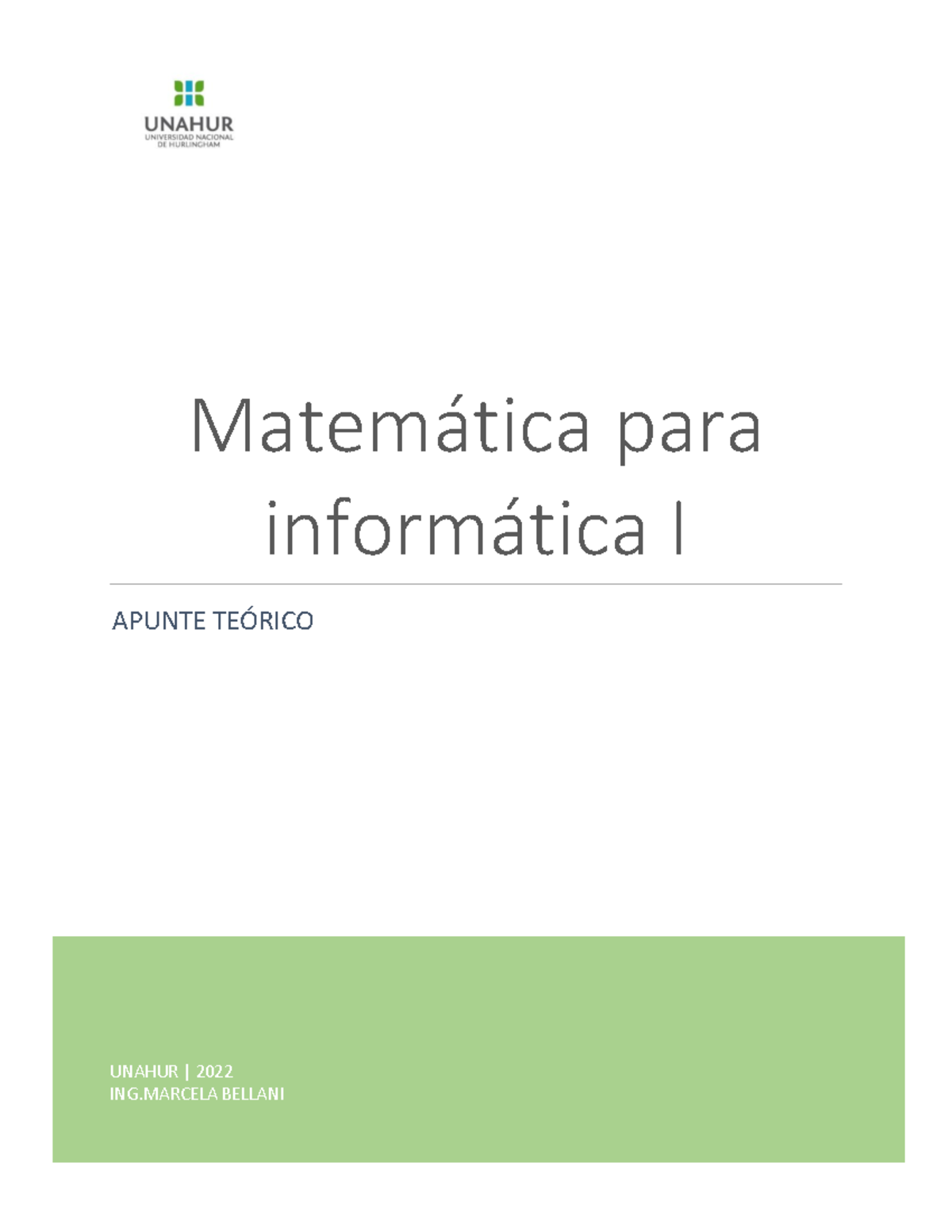 Apuntes Teóricos de Matemática Discreta - Matemática para Informática I ...