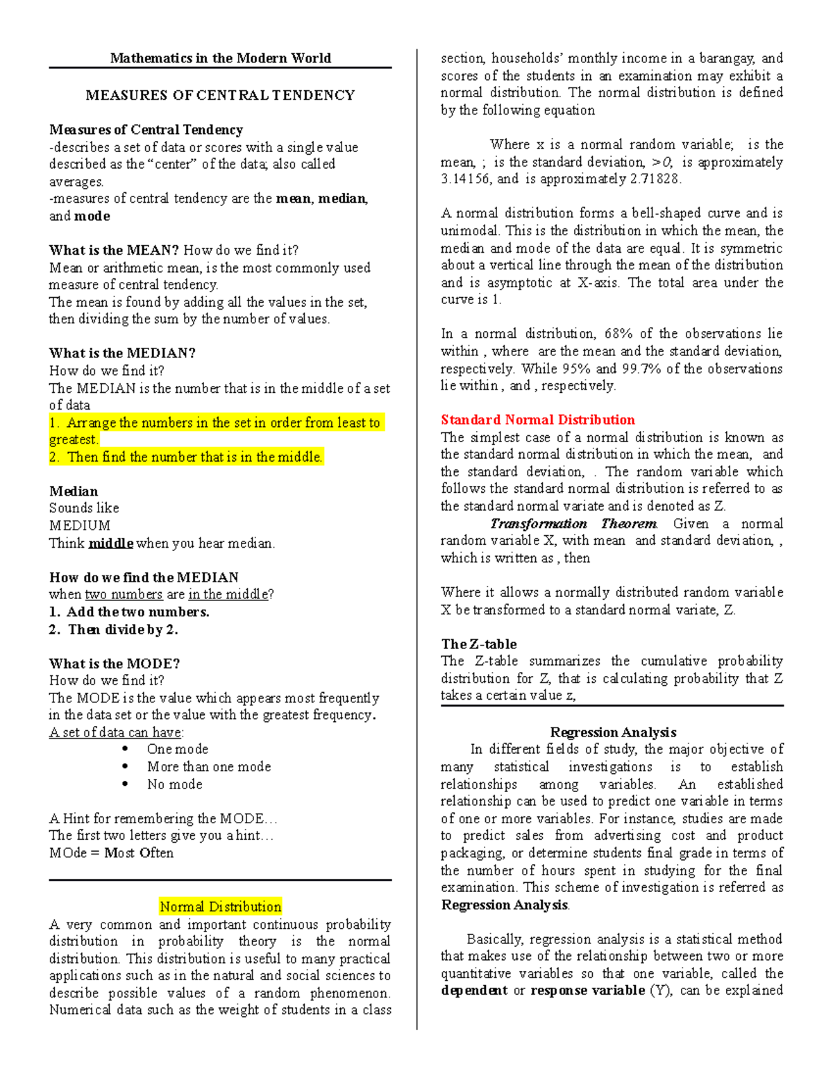 Mathematics in the Modern World Lesson 4 - Mathematics in the Modern ...