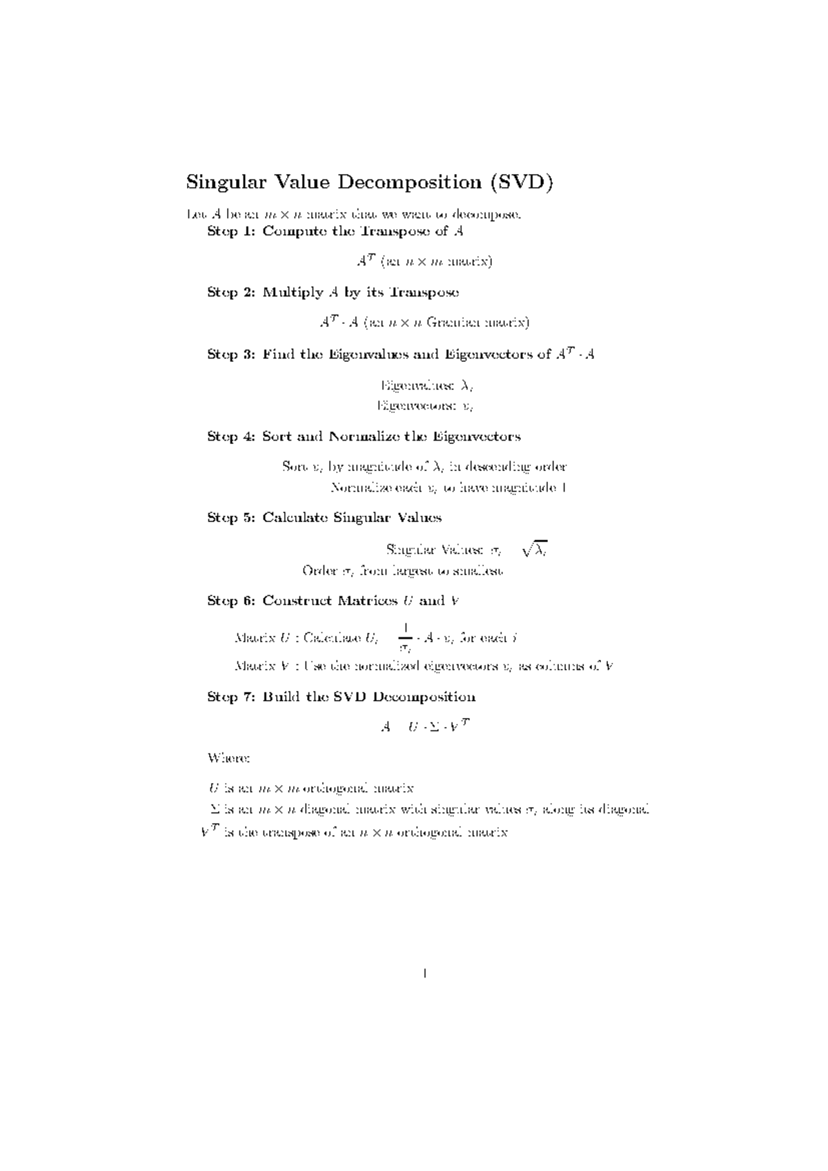 Svd - SVD decomposition - Singular Value Decomposition (SVD) Let A be ...