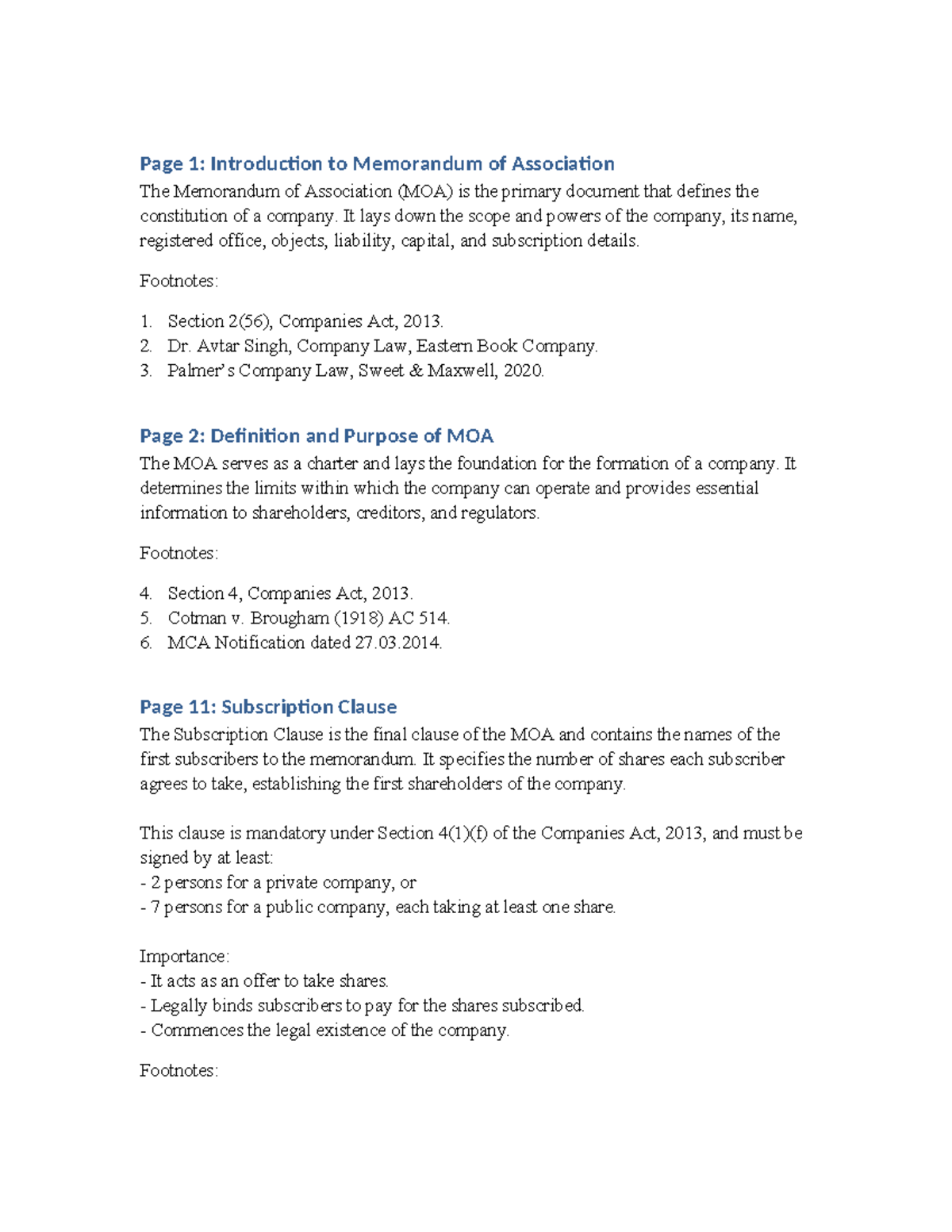 MOA Assignment Overview: Key Aspects and Legal Requirements - Studocu