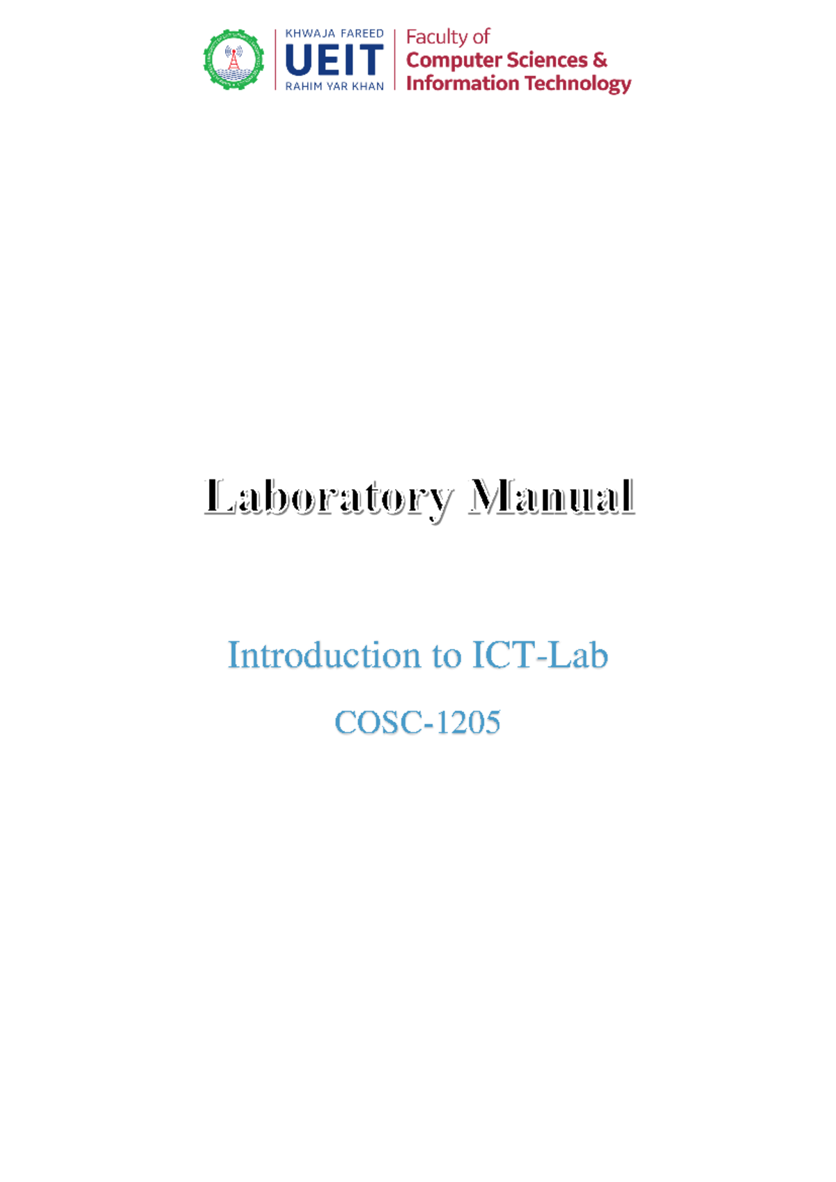 Introduction to ICT Lab 1-3 Solved-by Mishal Ibrar - Introduction to ...