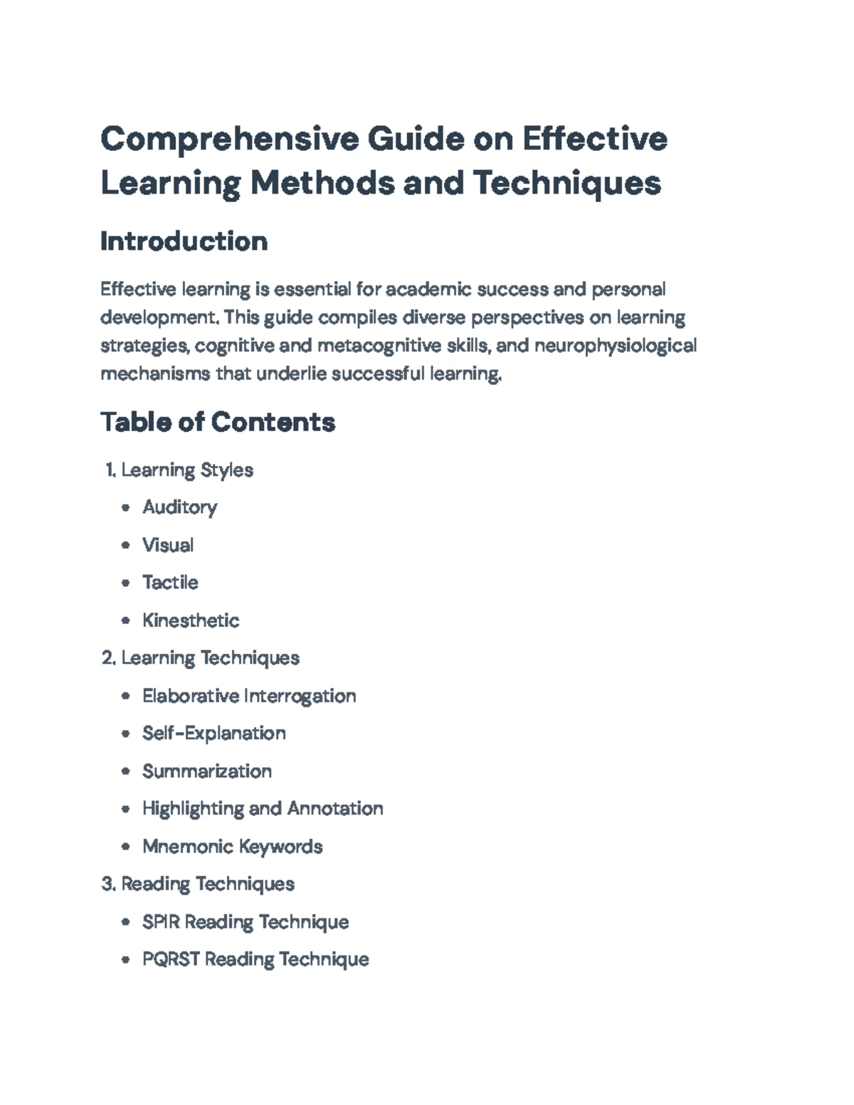 Techniques and Methods for Effective Learning: A Comprehensive Guide ...