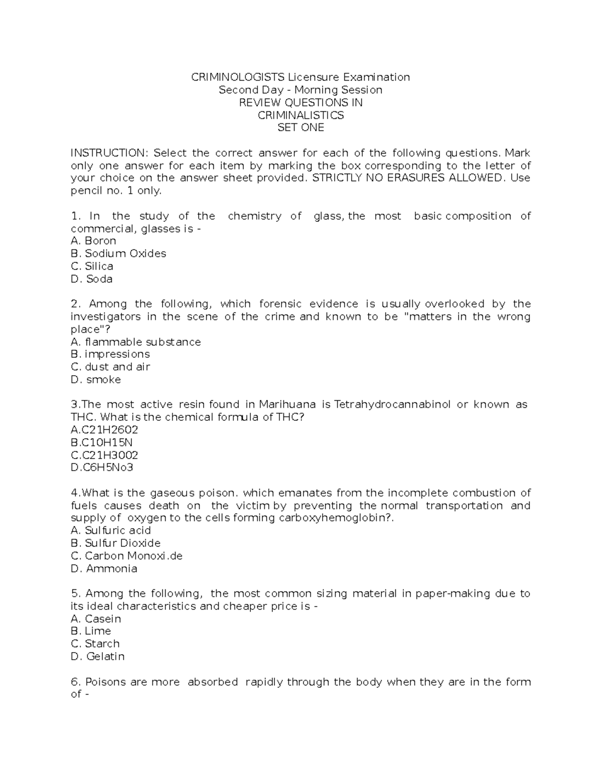 CRIMINOLOGY 101: Criminalistics Reviewer for Licensure Exam - Studocu