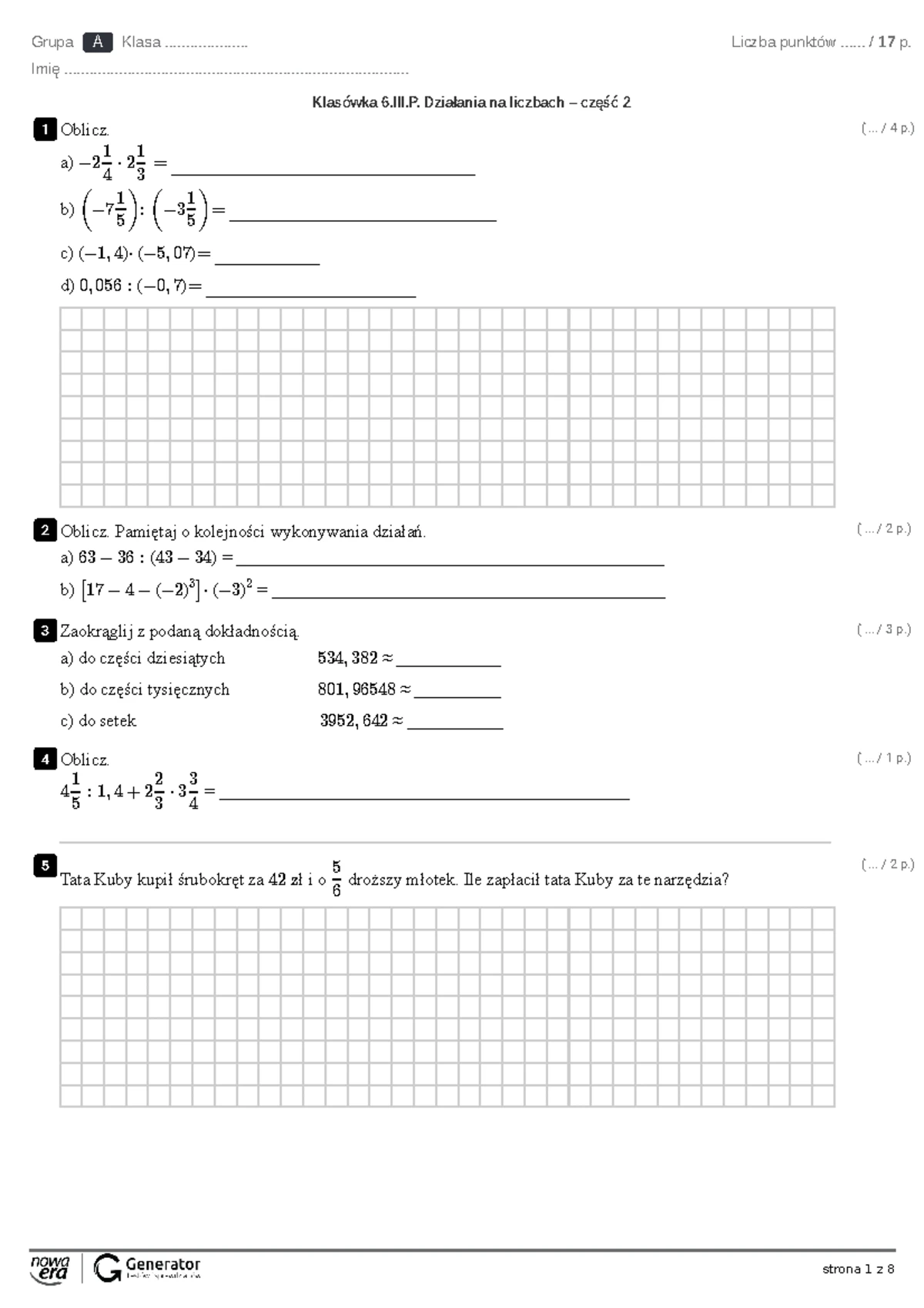 Sprawdzian 4: Moje Ciało - Przyroda Grupa A - Studocu