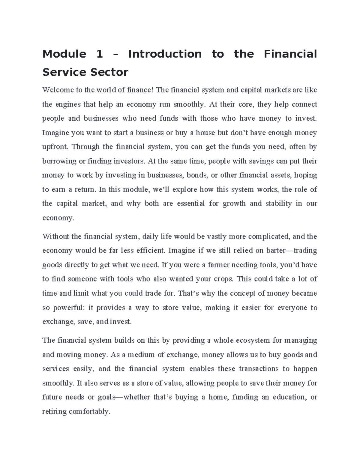 Module 1 - It is a very good handouts. - Module 1 – Introduction to the ...