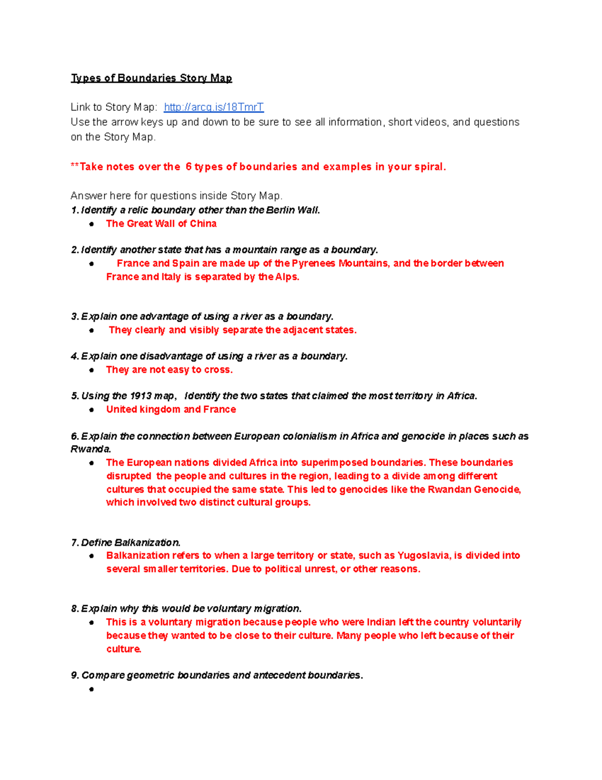 Types of Boundaries: Key Concepts & Examples - Arc GStory Map - Studocu