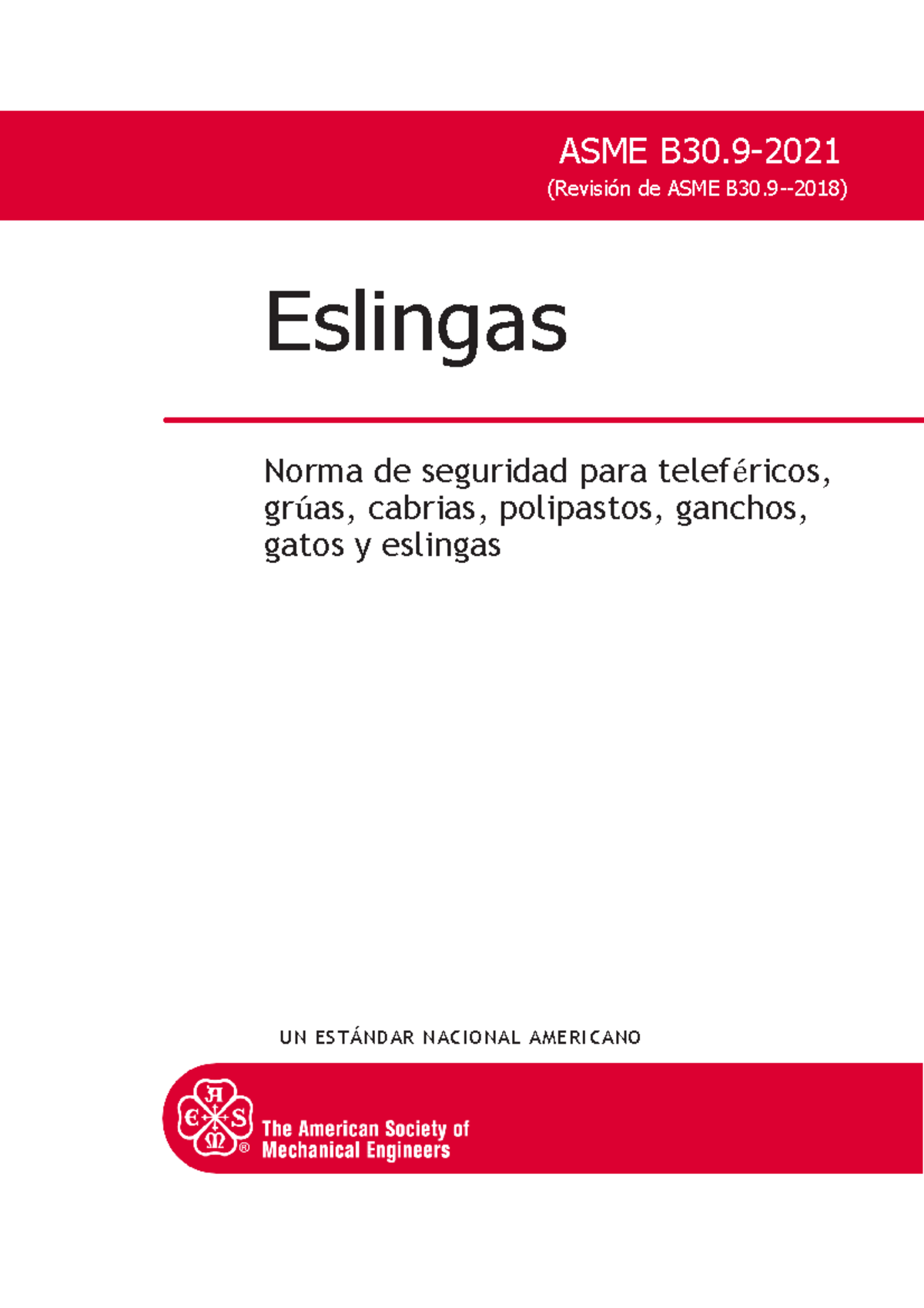 ASME B30.9: Seguridad en Eslingas y Equipos de Elevación - Document Preview