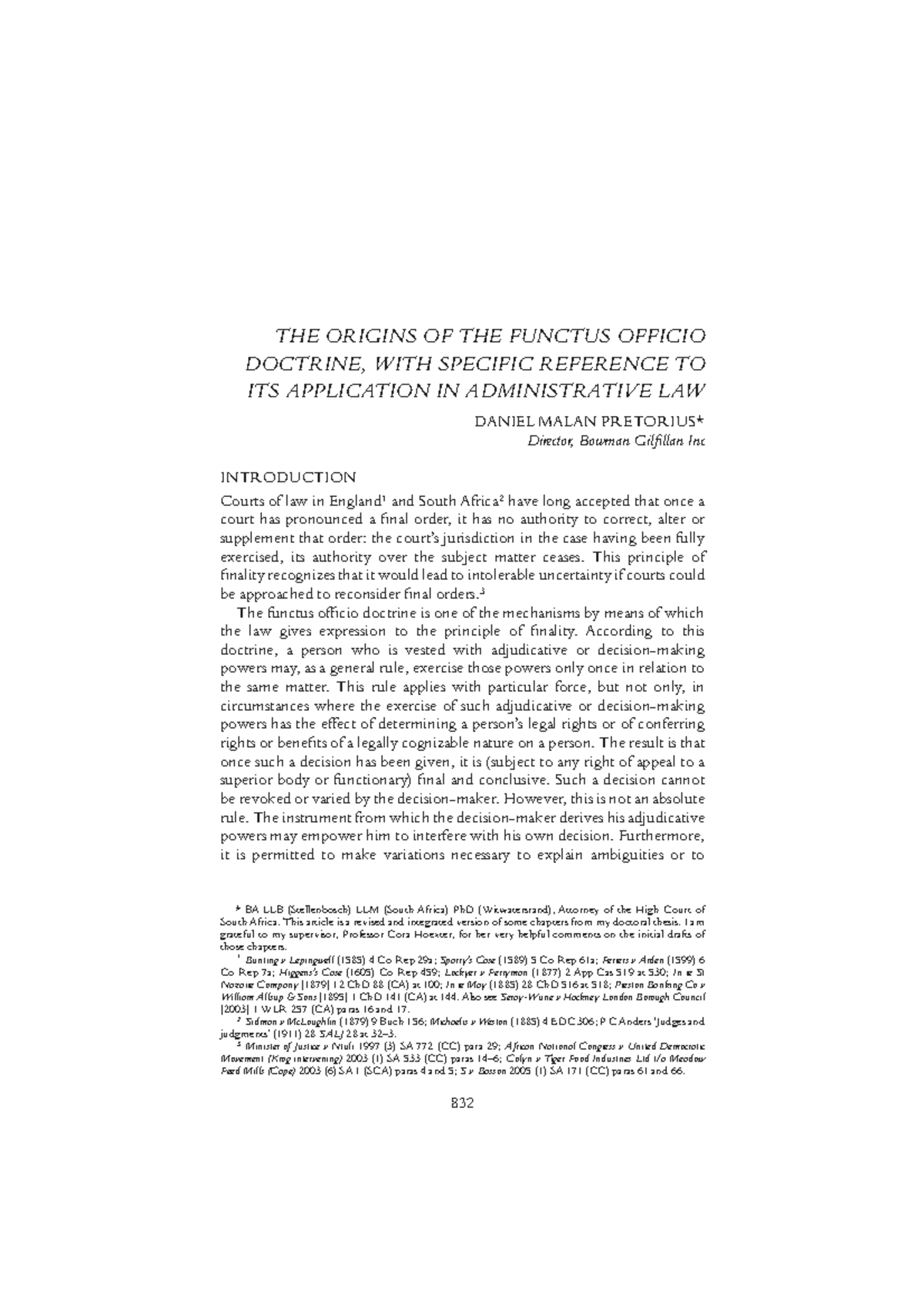 The Origins of the Functus Officio Doctrine in Administrative Law: A ...