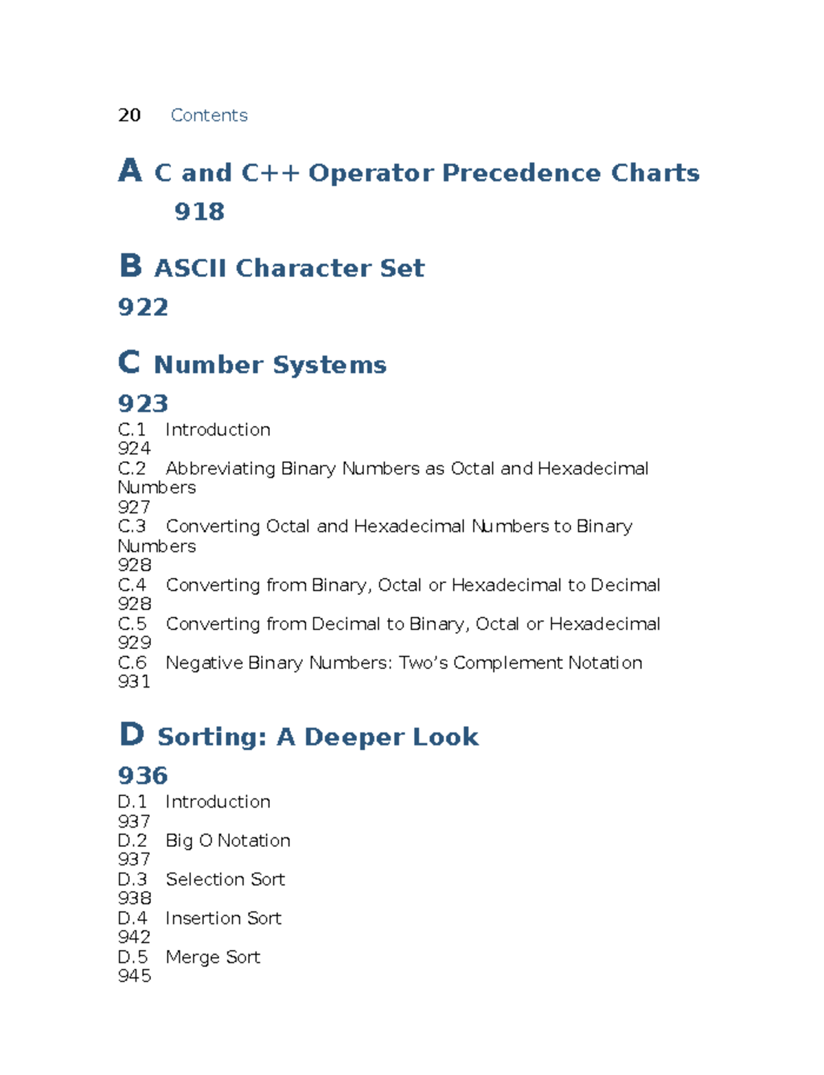 C How to Program -8th Deitel & Deitel 20 - 20 Contents A C and C++ ...