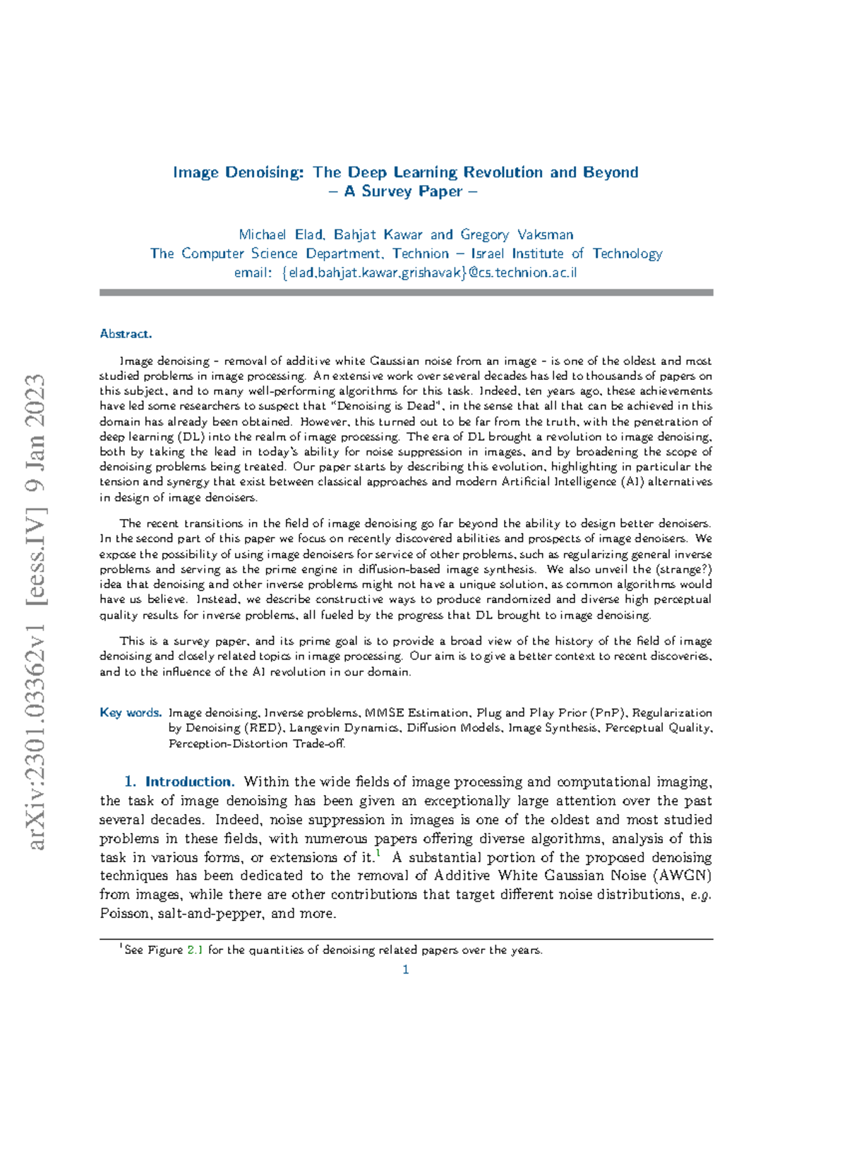 Image Denoising: A Survey on Deep Learning Advances (CS 230) - Studocu