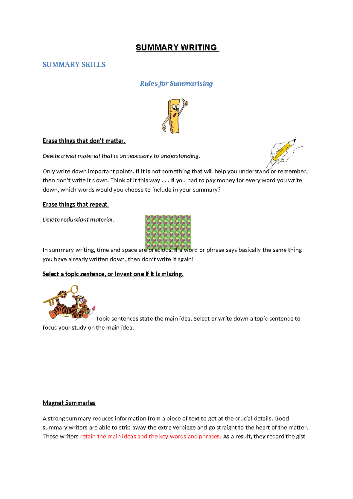 Summary Writing Revision Guidelines for Effective Conciseness - Studocu