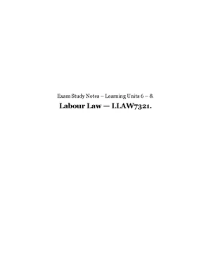 LU5 Labour Law Notes: Unfair Dismissals & Discrimination Overview - Studocu