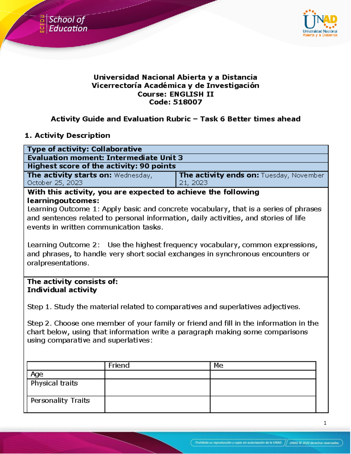 Activity Guide & Evaluation Rubric for English II - Task 6 - Studocu