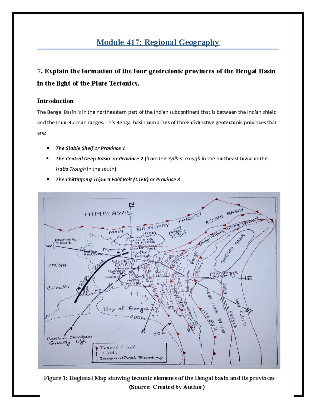 Module 417: Geotectonic Provinces of the Bengal Basin Explained - Studocu