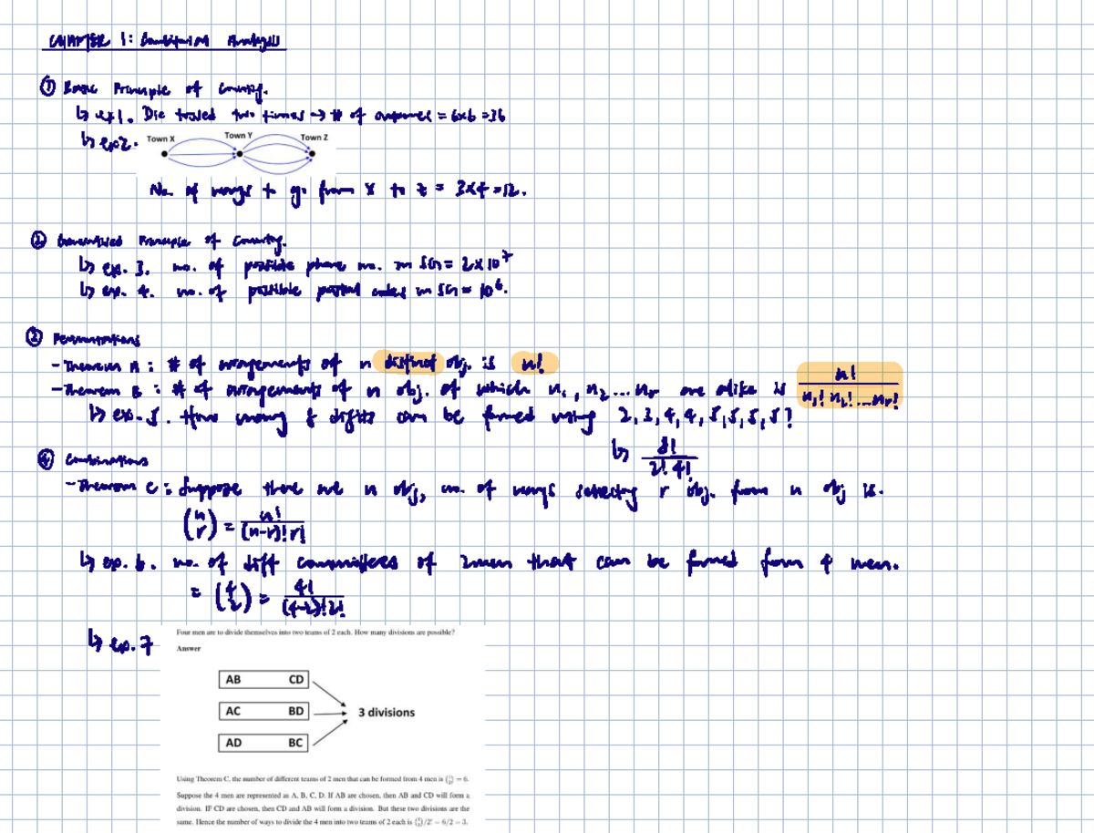 C1: Combinatorial Analysis - Chapter 1 Overview and Principles - Studocu