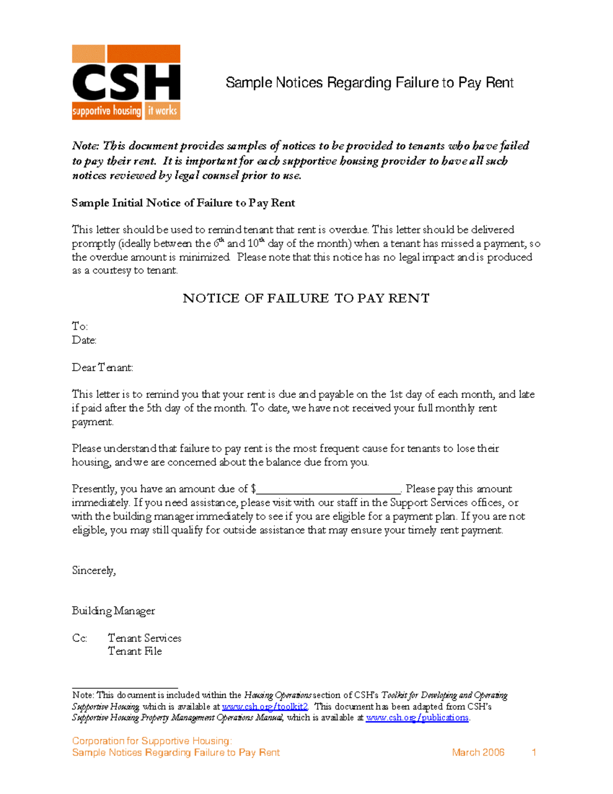 Late Rent Noticespdf - Samples of notices - Sample Notices Regarding ...