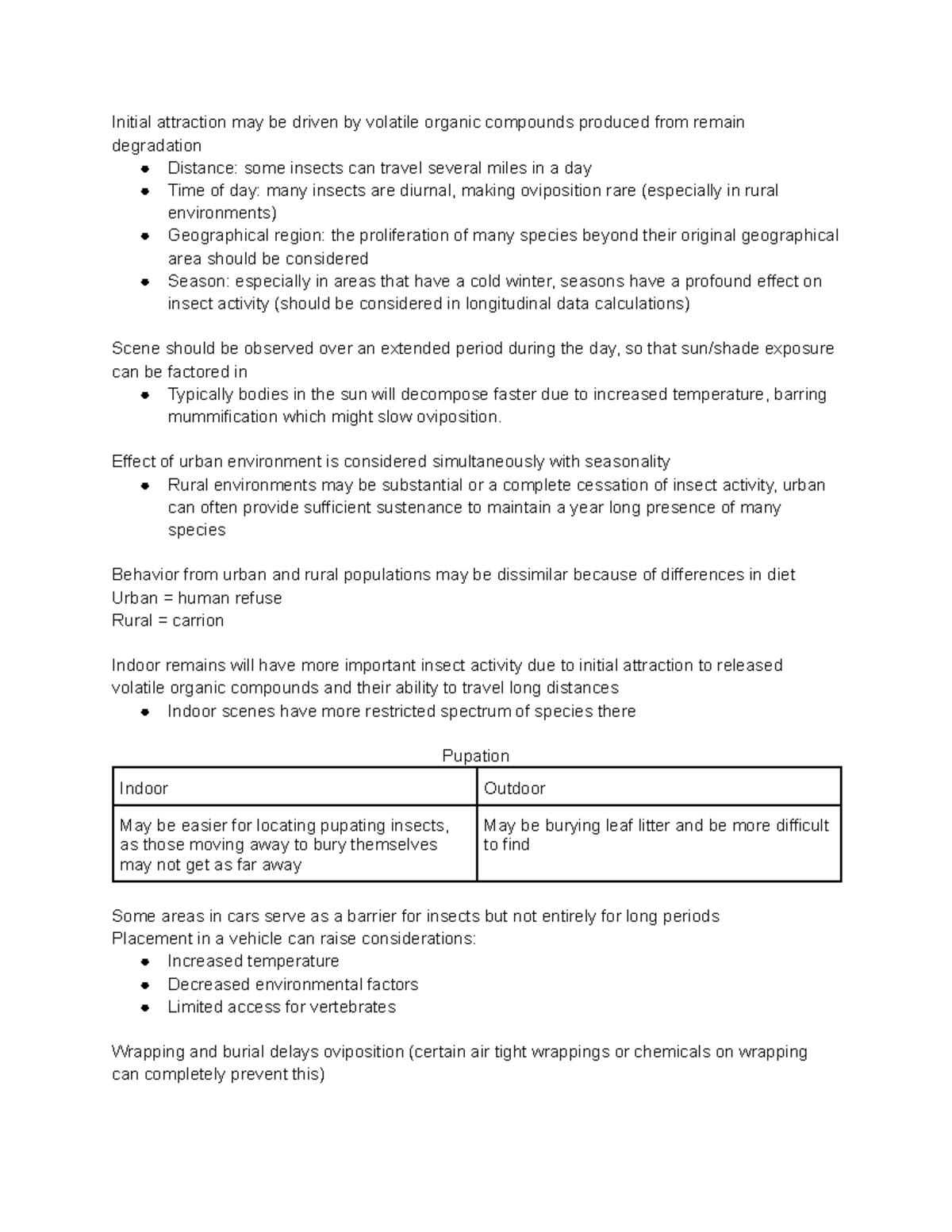 FOR125 Forensic Entomology: Insect Behavior and Remains Analysis - Studocu