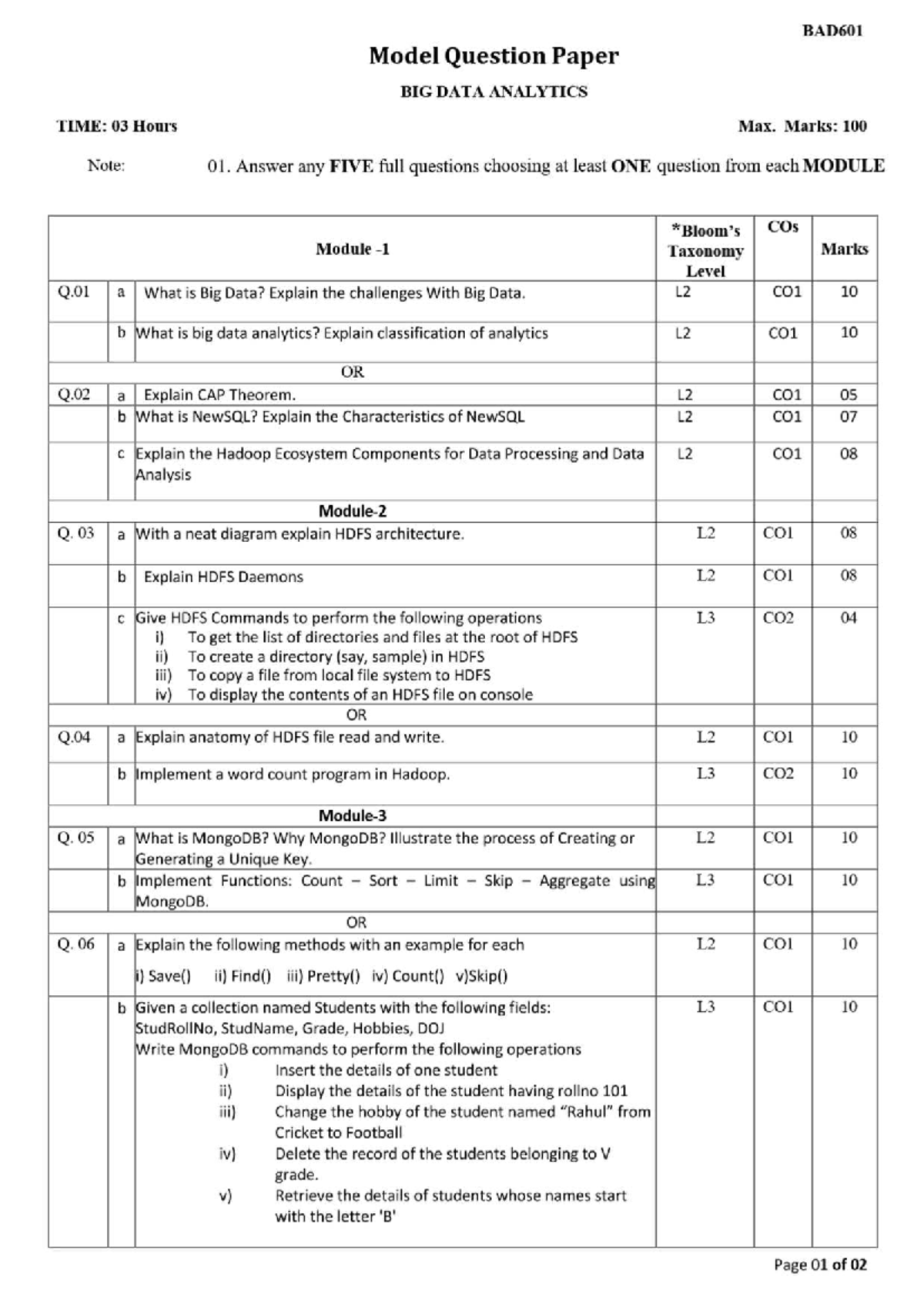 BDA601 - Module 1 Study Notes on Big Data Analytics - Studocu