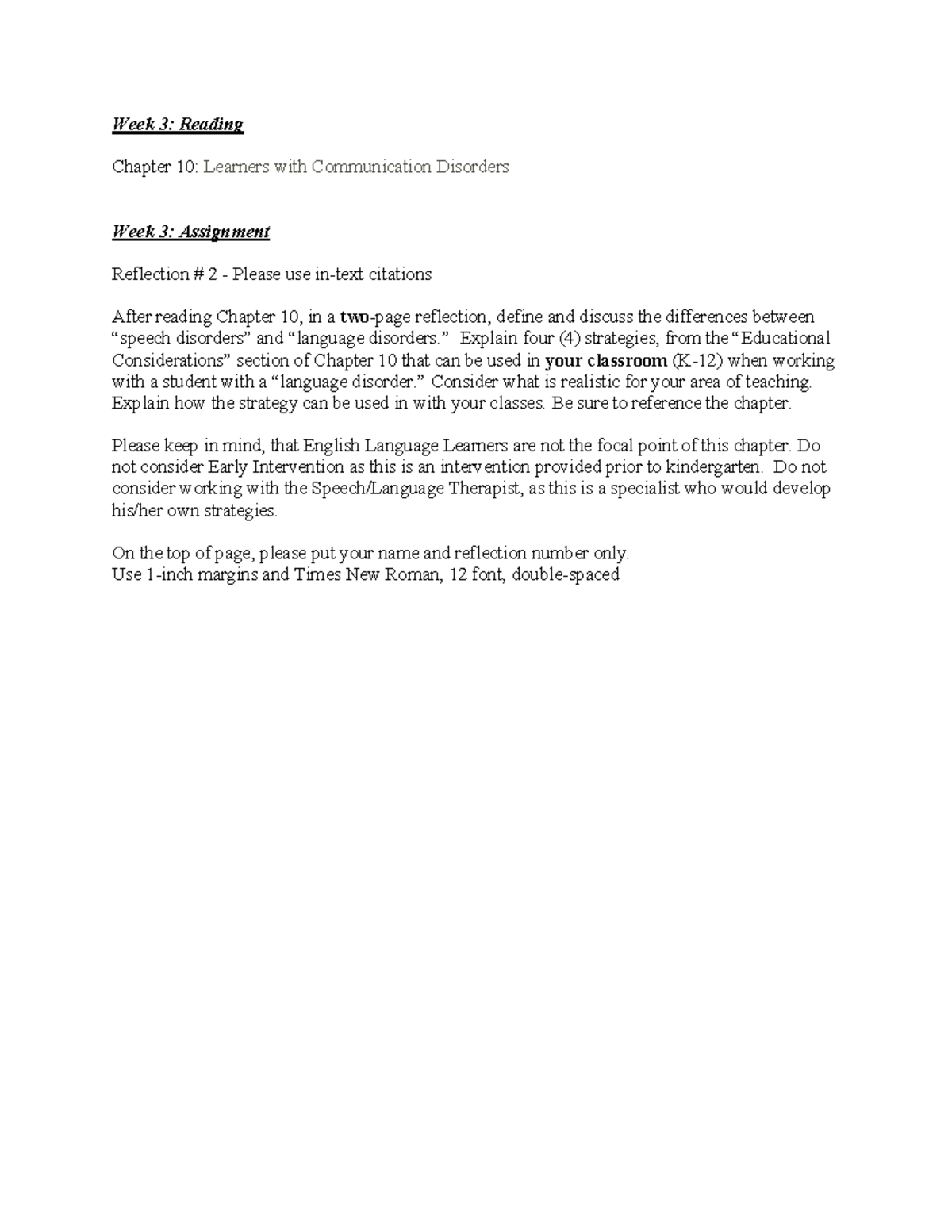 Week 3: Reflection on Chapter 10 - Strategies for Communication ...