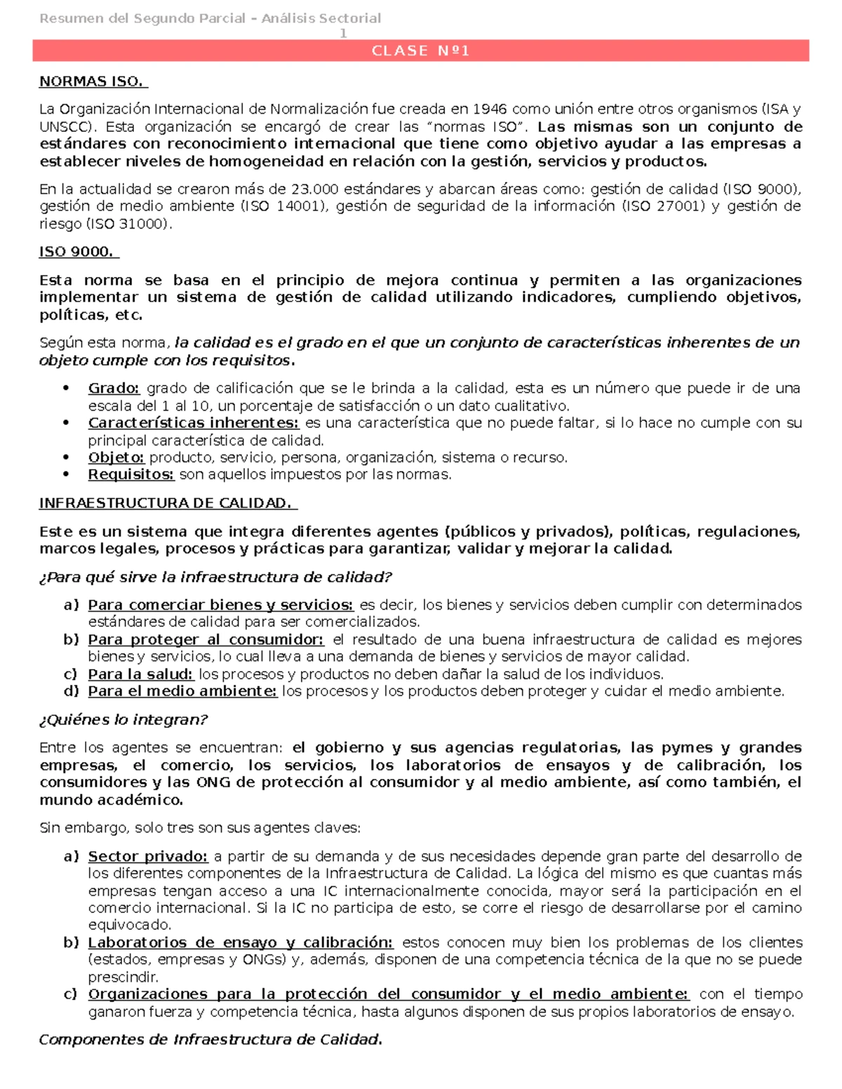 Resumen del Primer Parcial (Análisis Sectorial) - CLASES Y CONTENIDOS ...