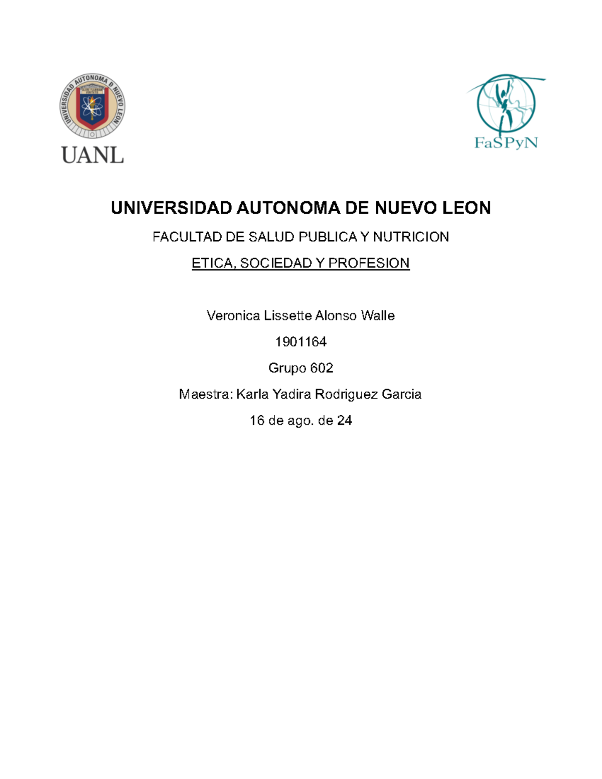 Actividad de aprendizaje 1 - UNIVERSIDAD AUTONOMA DE NUEVO LEON ...