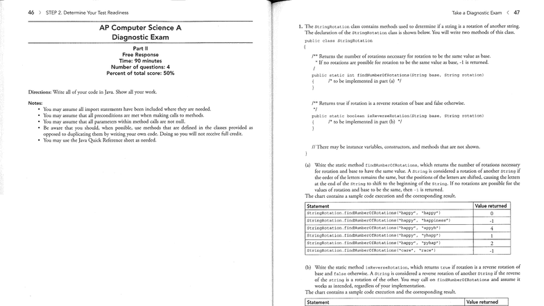 AP Computer Science A Mock Exam - String Rotation & Coin Collection ...