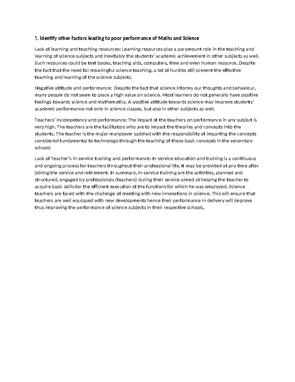 Factors Affecting Maths & Science Performance: An In-depth Analysis ...