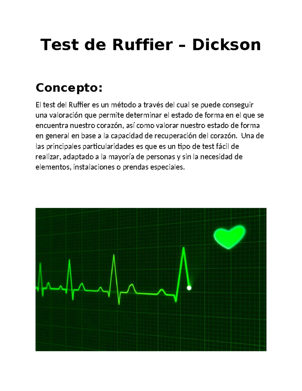 Test de Ruffier: Concepto, Procedimiento y Ejemplo de Evaluación - Studocu