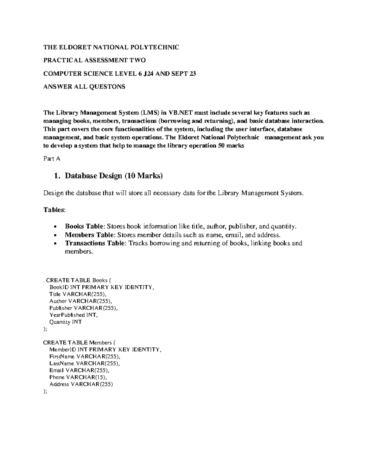 Practical Assessment 2: Library Management System in VB.NET (CS Level 6 ...