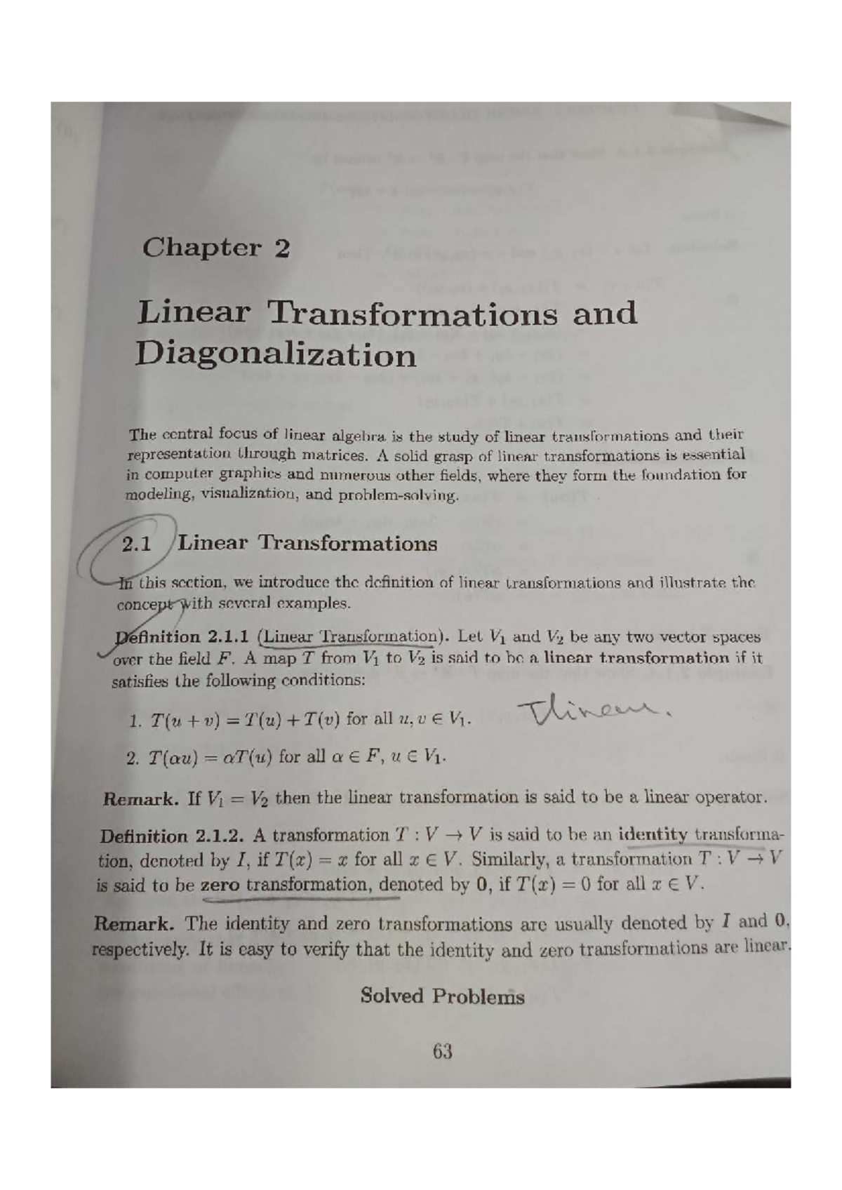 Chapter 2: Linear Transformations & Diagonalization (MATH 101) - Studocu