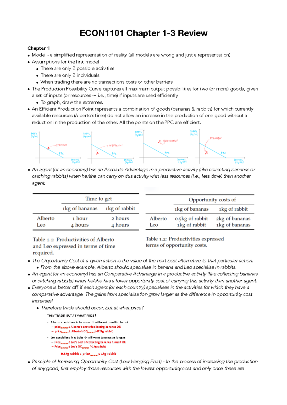 Chapter 1-3 Review - Summary Microeconomics 1 - ECON1101 Chapter Review ...