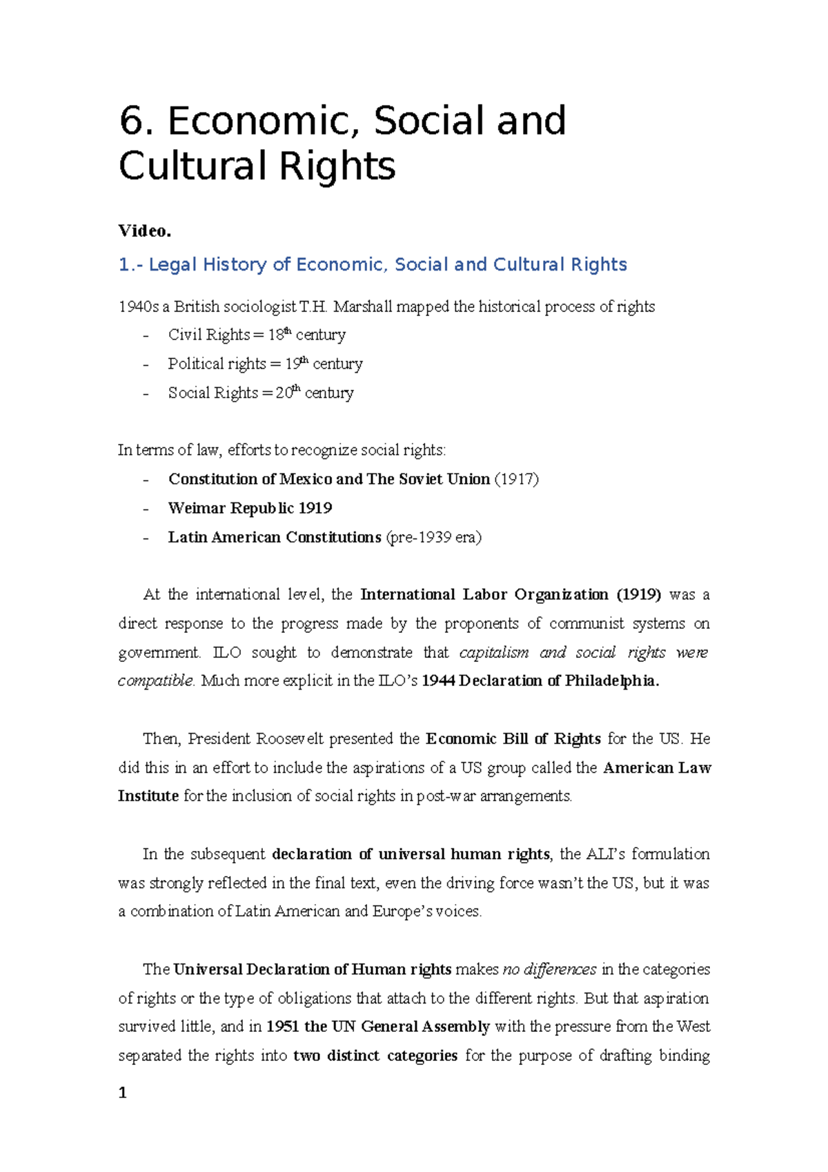 Economic, Social, and Cultural Rights: Legal History and Current ...