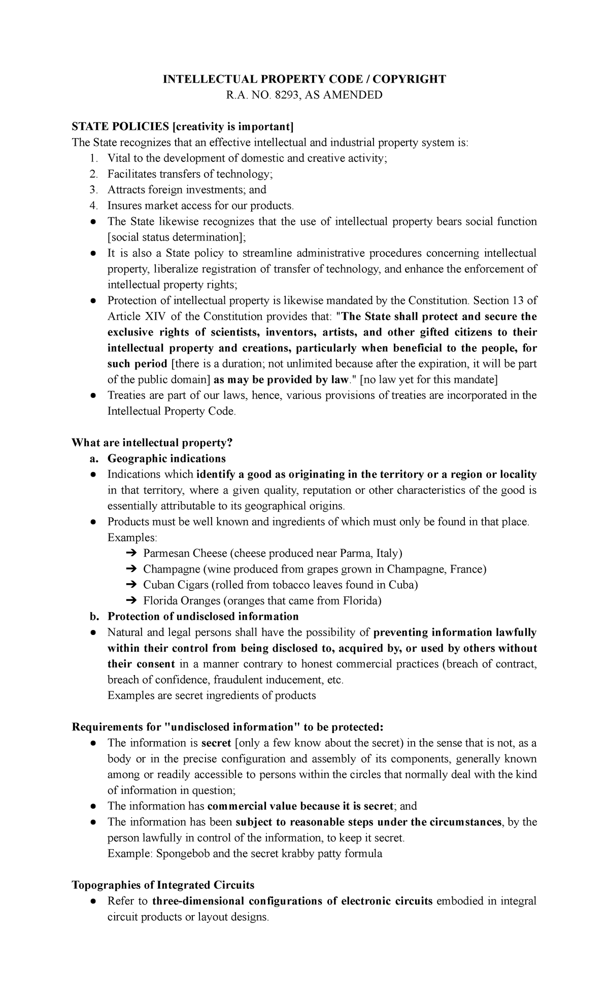 RFBT Intellectual Property Code: Understanding Copyright Law - Studocu