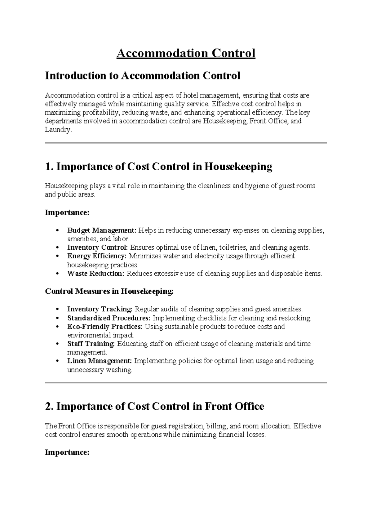 Accommodation Control: Key Strategies for Cost Management in ...