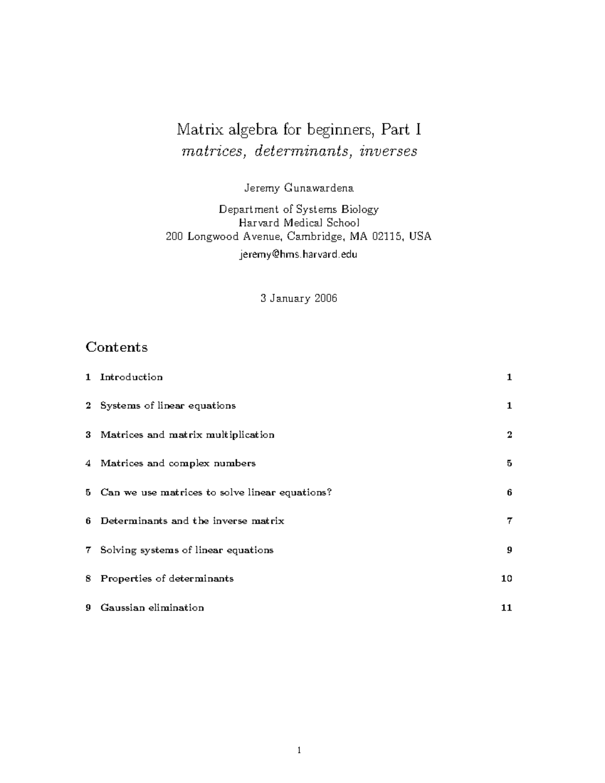 Matrices 101: Intro to Algebra, Determinants & Inverses - Studocu