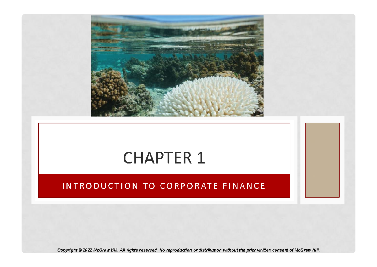 CH01: Introduction to Corporate Finance - Key Concepts and Goals - Studocu