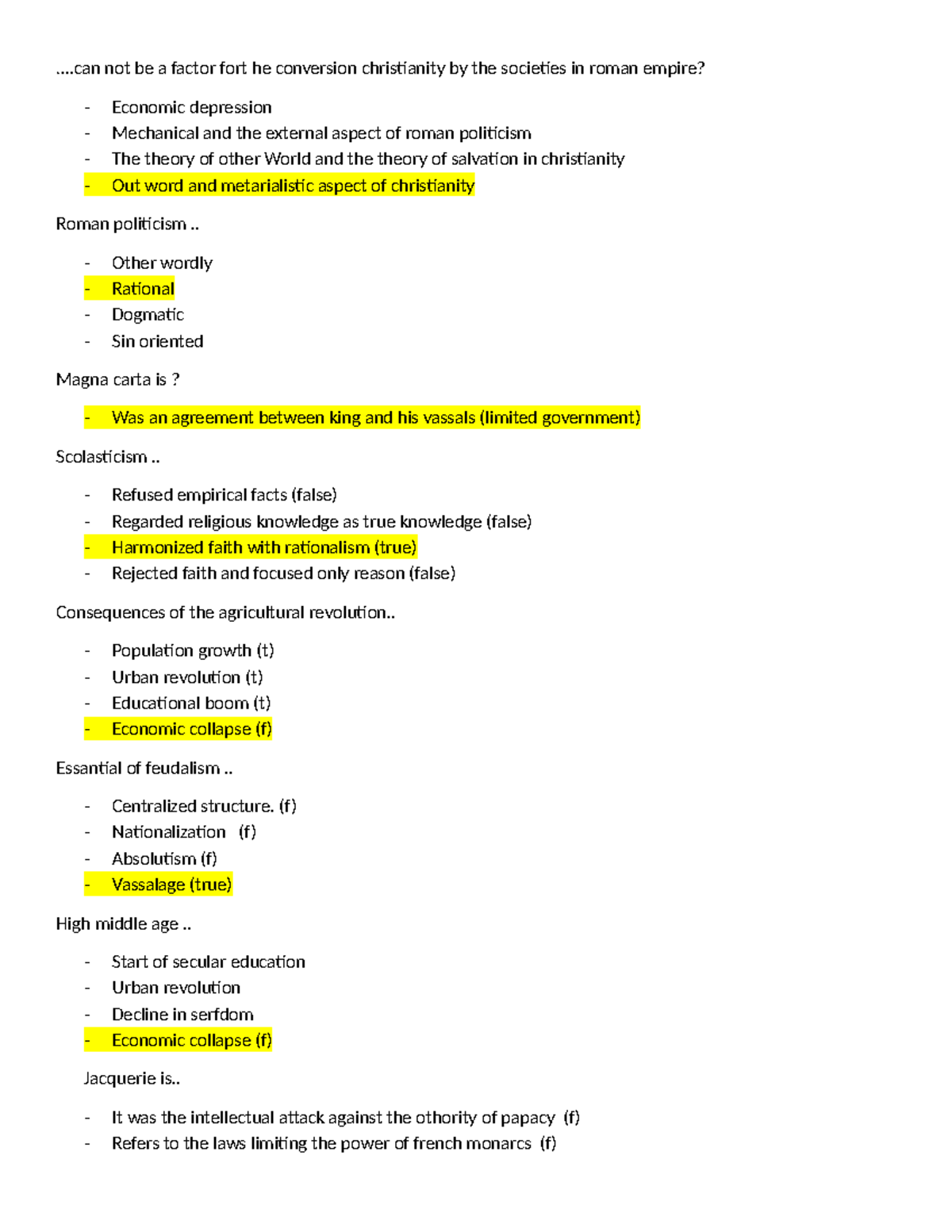 Gehu. Questions - Practice Questions on Christianity & Roman Society ...