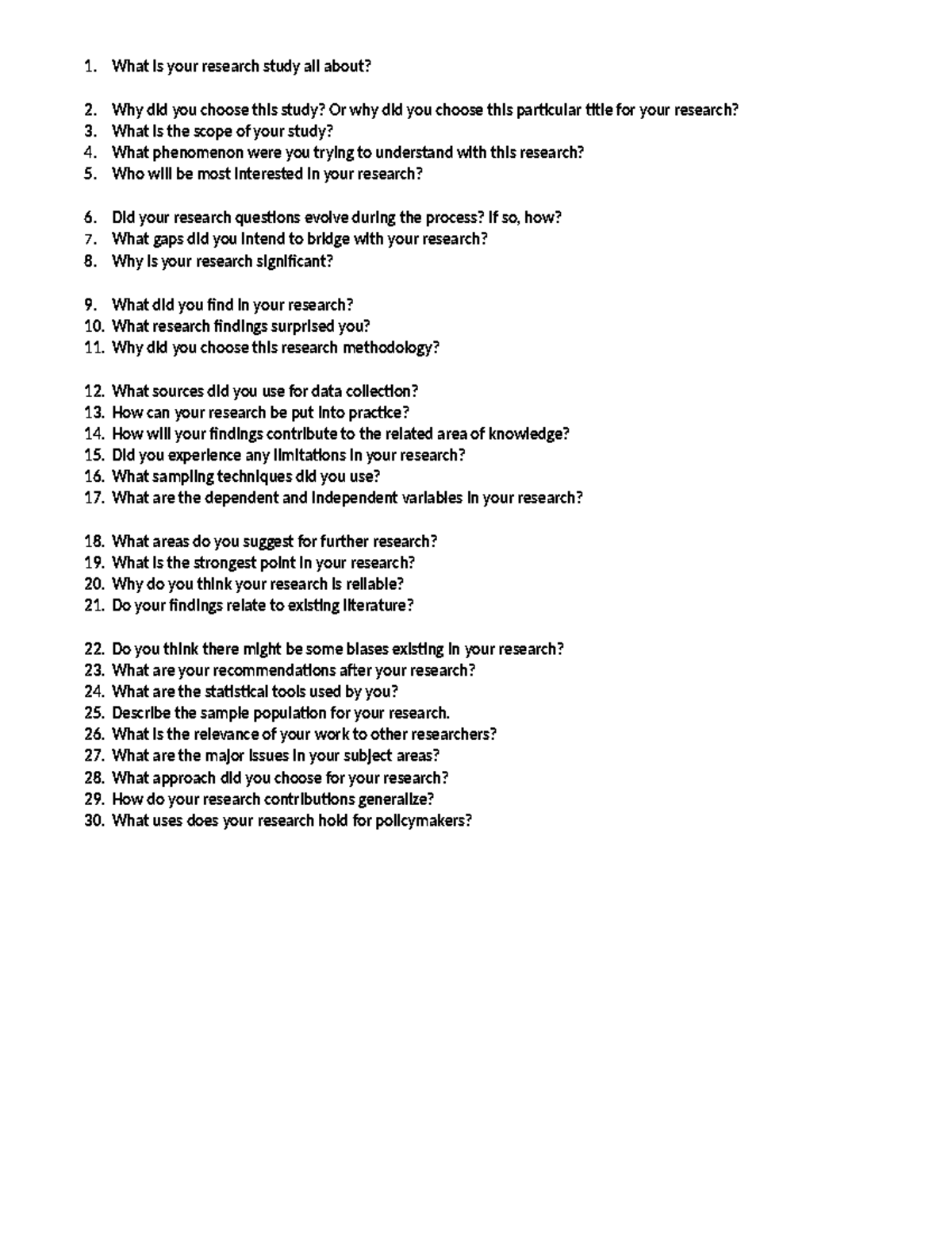 Research Questions for Your Study: Insights and Significance - Studocu