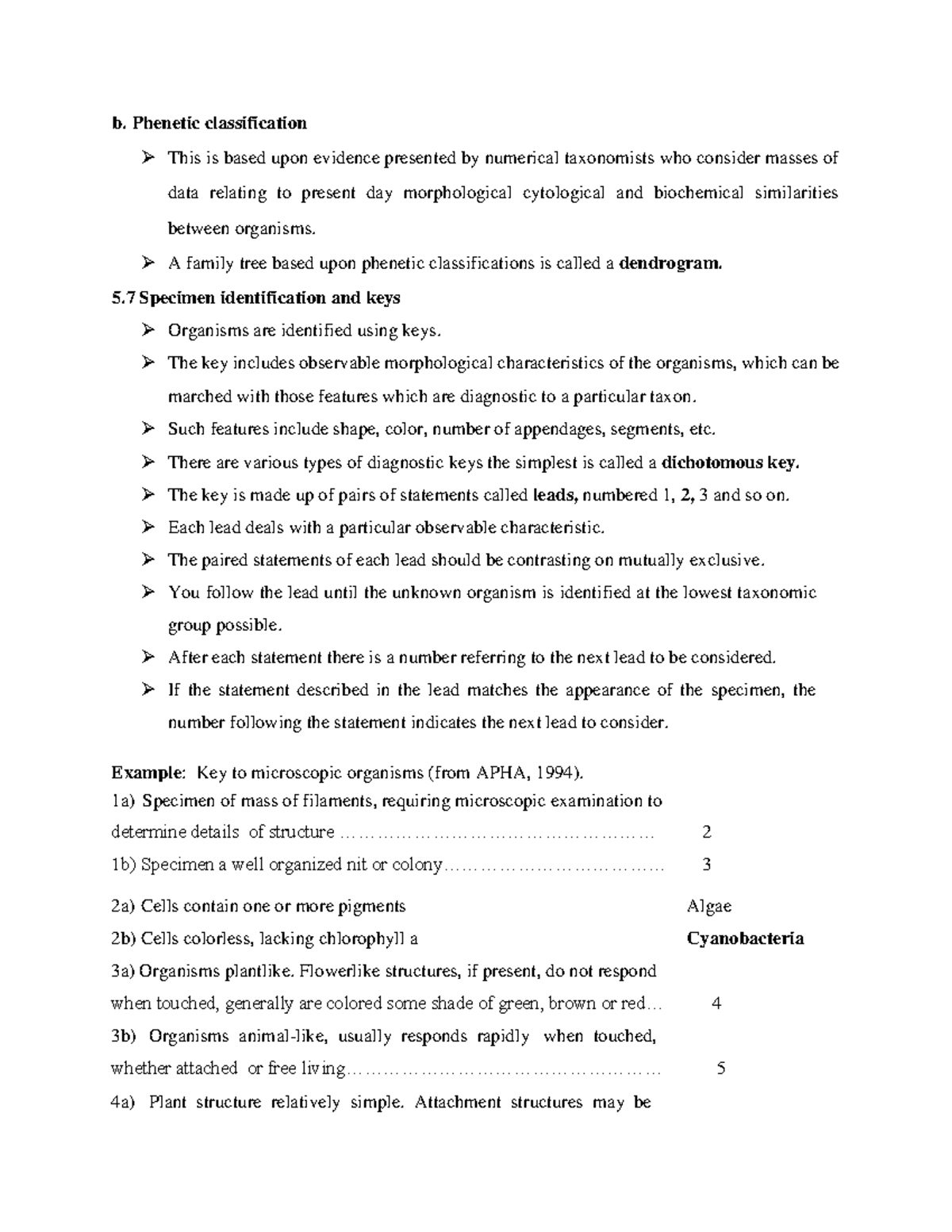 SZL 2101 - Wk 8 - Notes on Phenetic Classification and Microscopy ...
