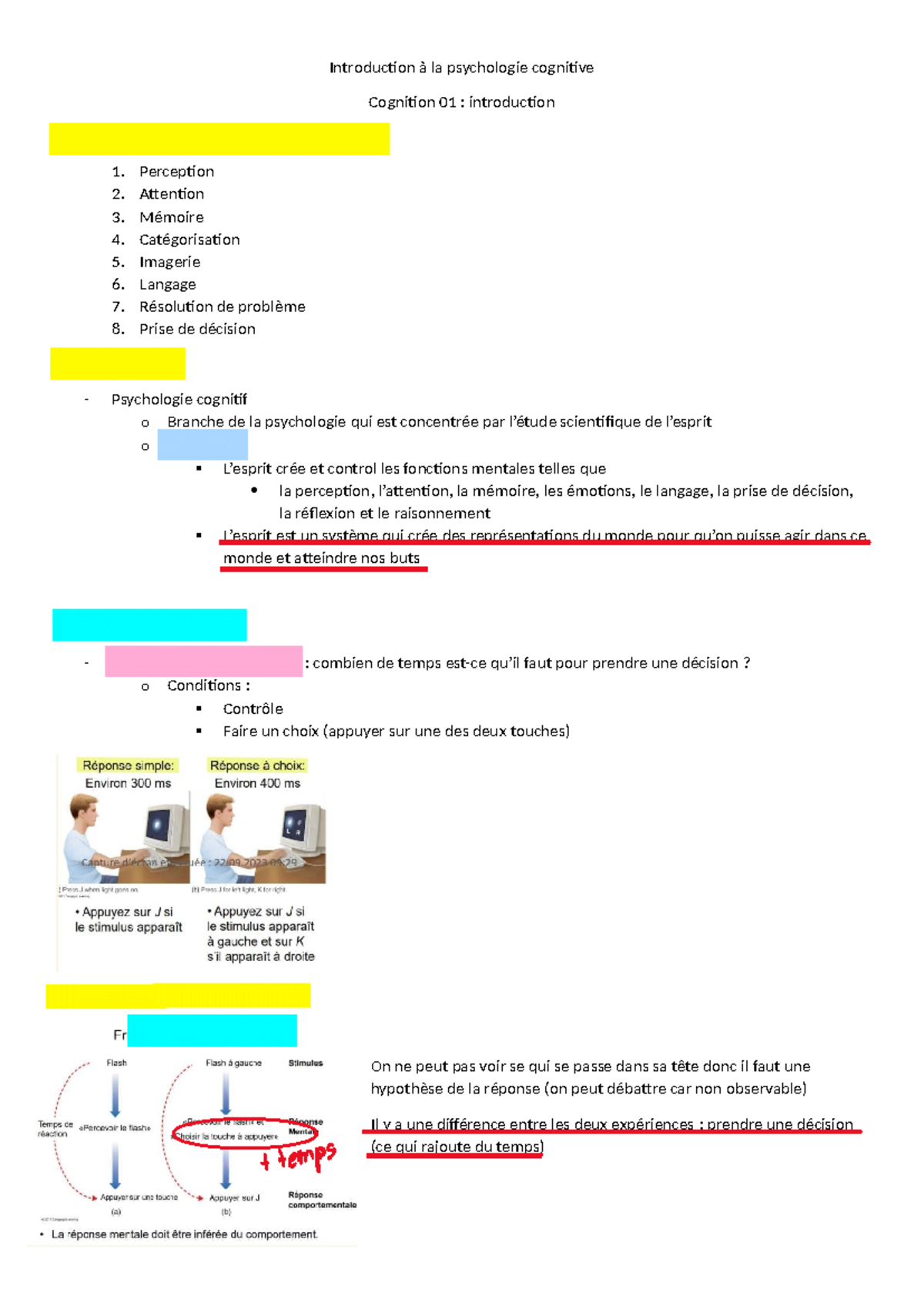 Cognition 01 : Introduction à la Psychologie Cognitive et ses Concepts ...