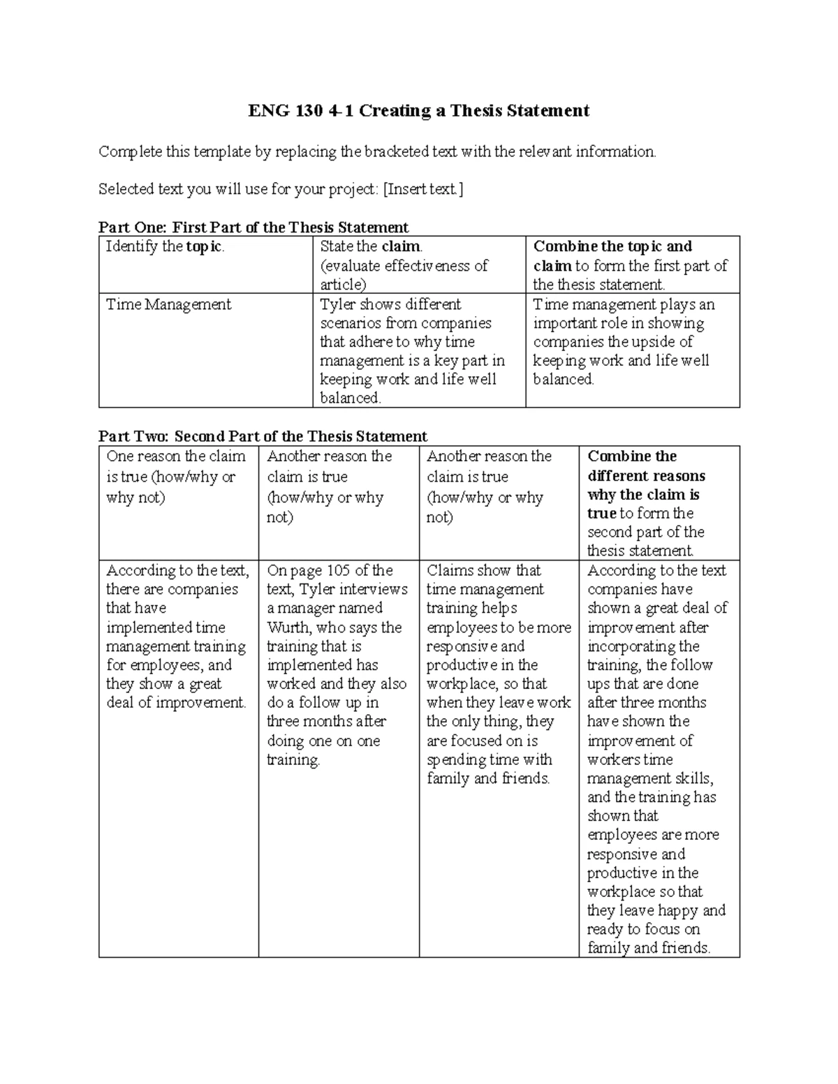 ENG 130 Module Four Thesis Statement Decision Tree Template - Studocu
