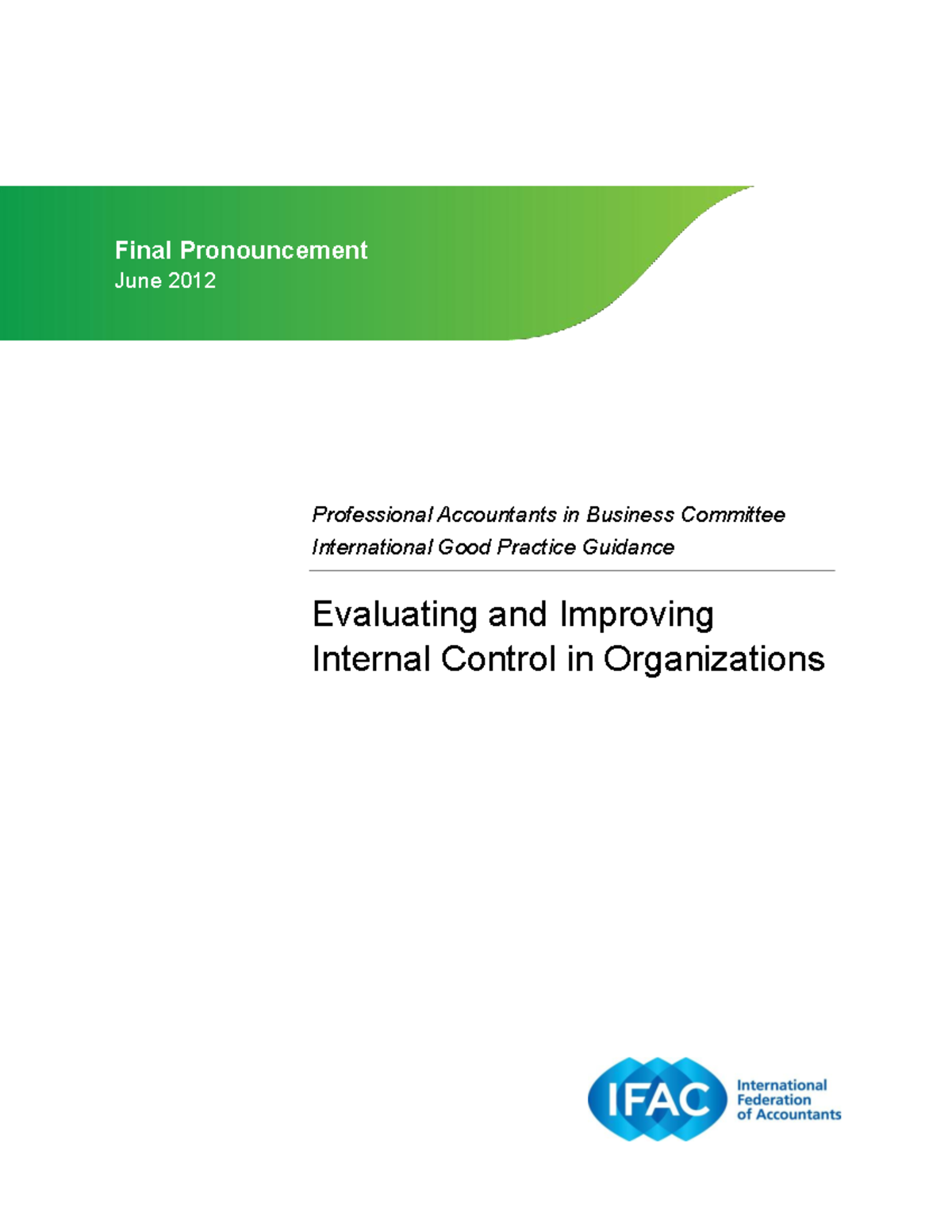 0. Evaluating and Improving Internal Control in Organizations - updated ...