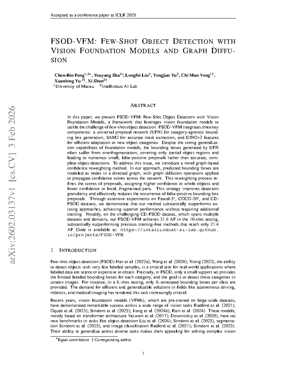 Object Detection with Vision Foundation Models: ICLR 2026 Conference ...