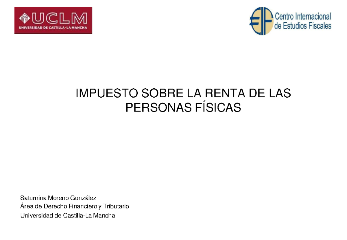 Tema 13 II - Apuntes sobre el Impuesto sobre la Renta de las Personas ...