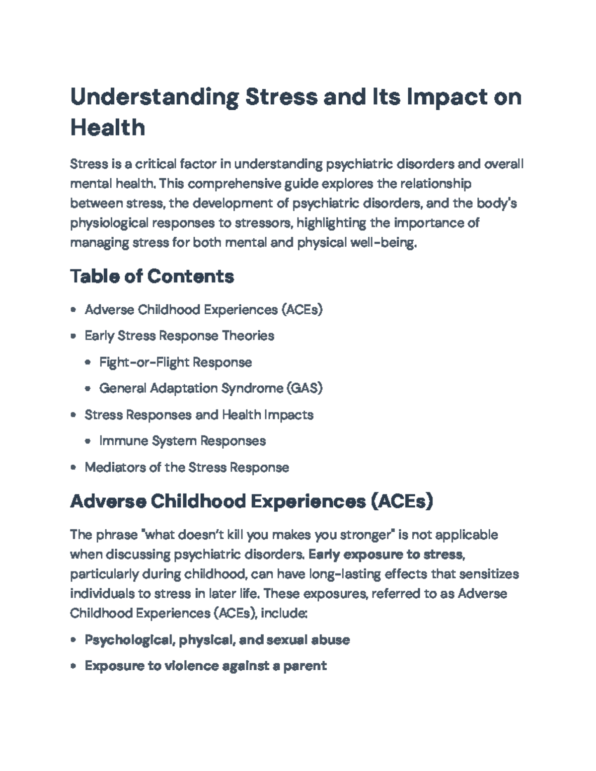 Understanding Stress and Its Impact on Health (Psychology 101 ...