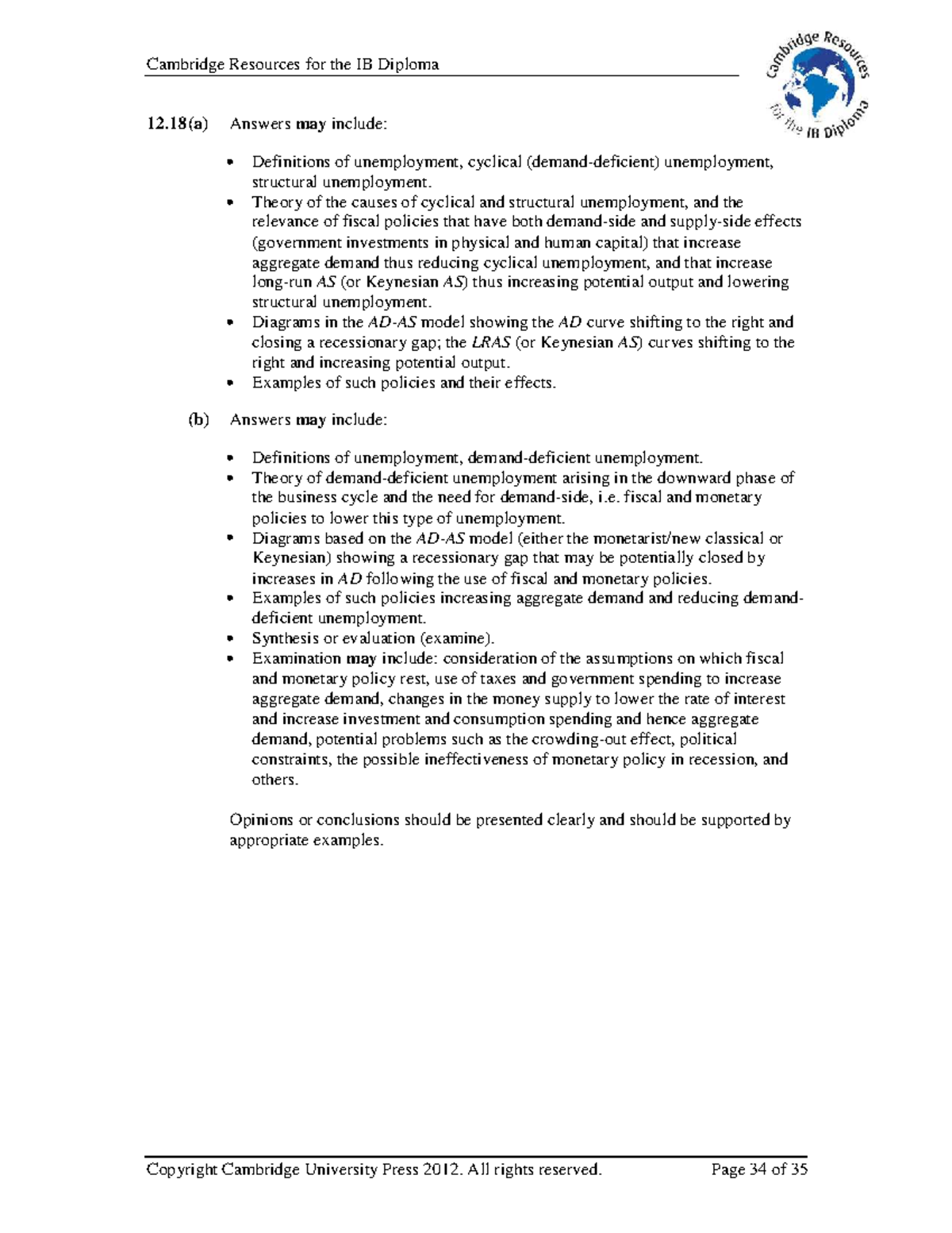 IB Diploma Economics: Unemployment Theories & Policies (12.18) - Studocu