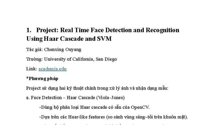 Project: Real Time Face Detection & Recognition Using Haar Cascade ...