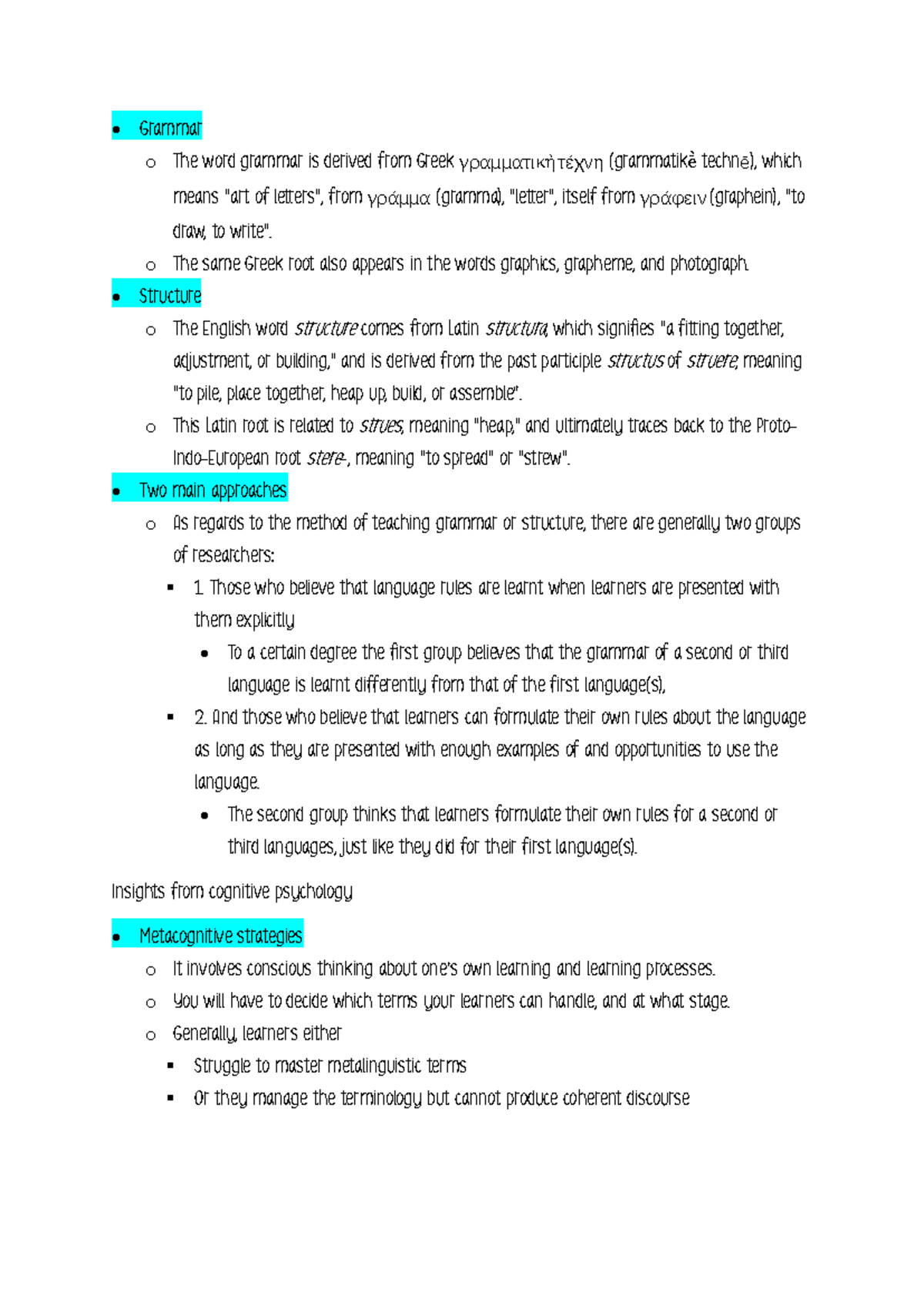 English Quiz - Term 2: Grammar and Structure Insights - Studocu
